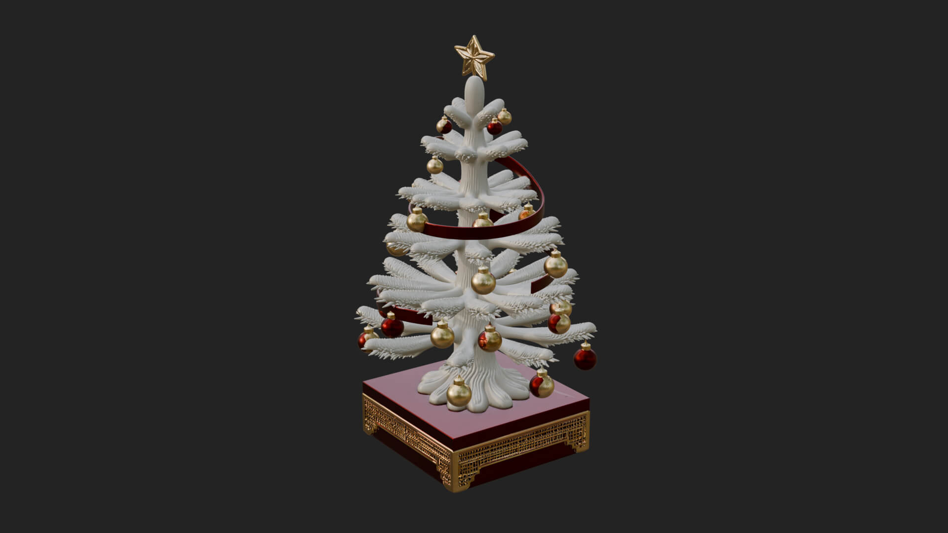 Decorated Christmas Tree Model Design 54 3D Print Model 3D Model