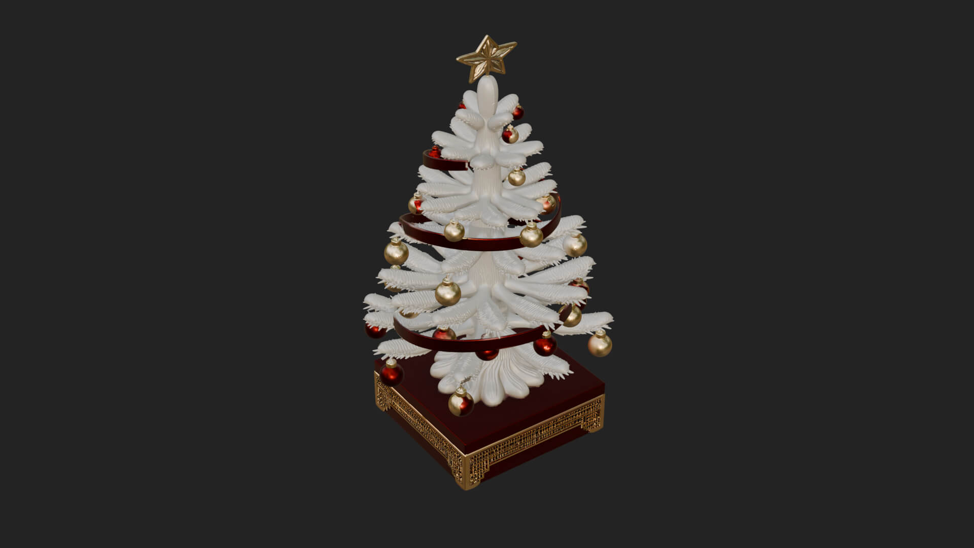 Decorated Christmas Tree Model Design 54 3D Print Model 3D Model