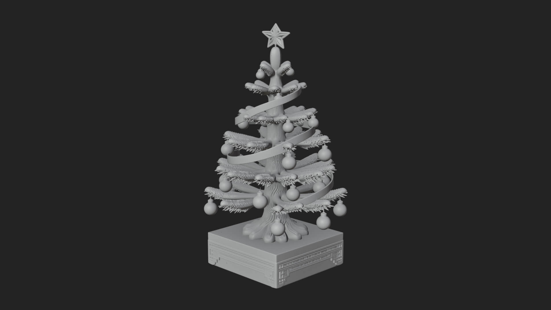 Decorated Christmas Tree Model Design 54 3D Print Model 3D Model