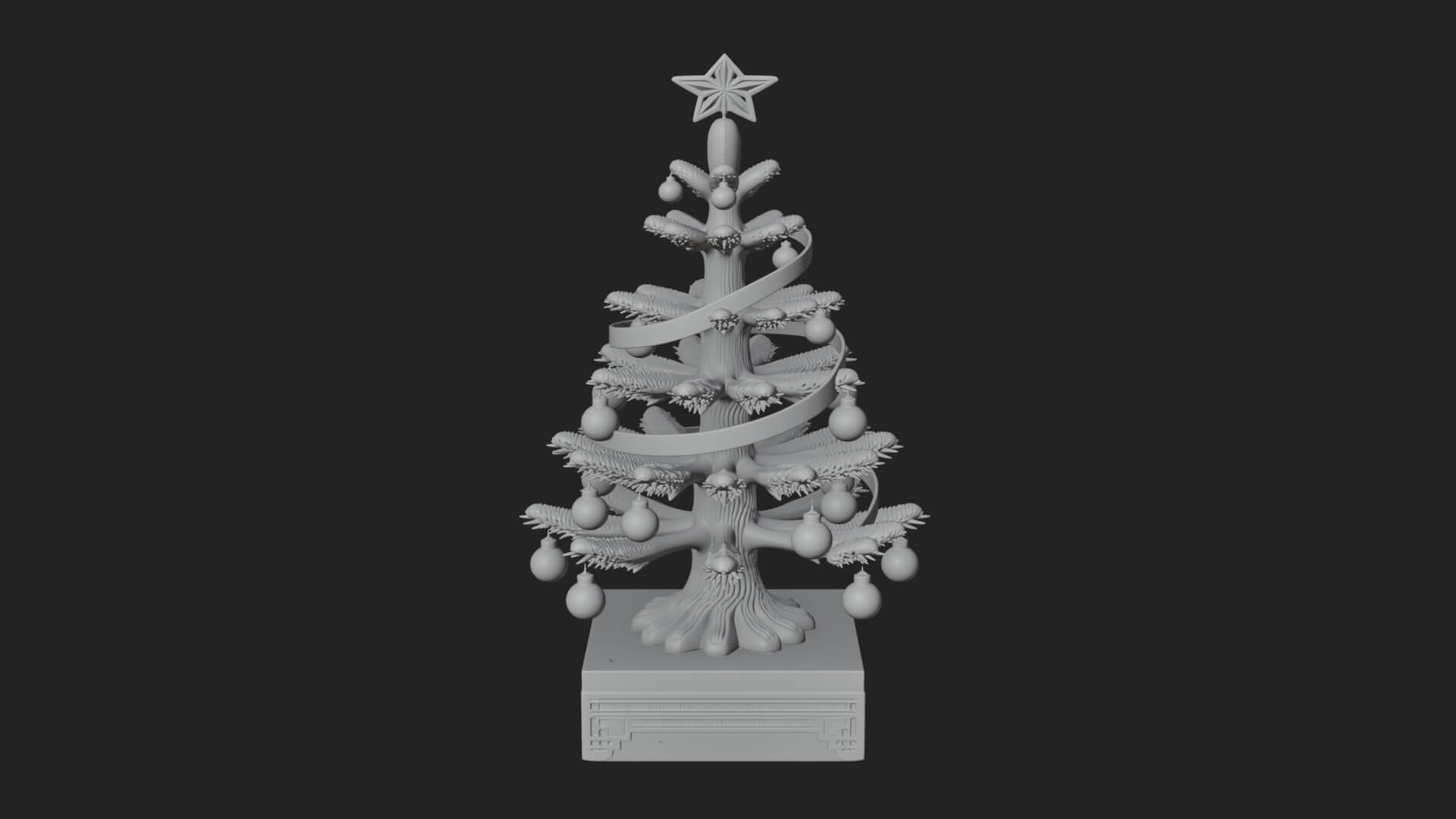 Decorated Christmas Tree Model Design 54 3D Print Model 3D Model