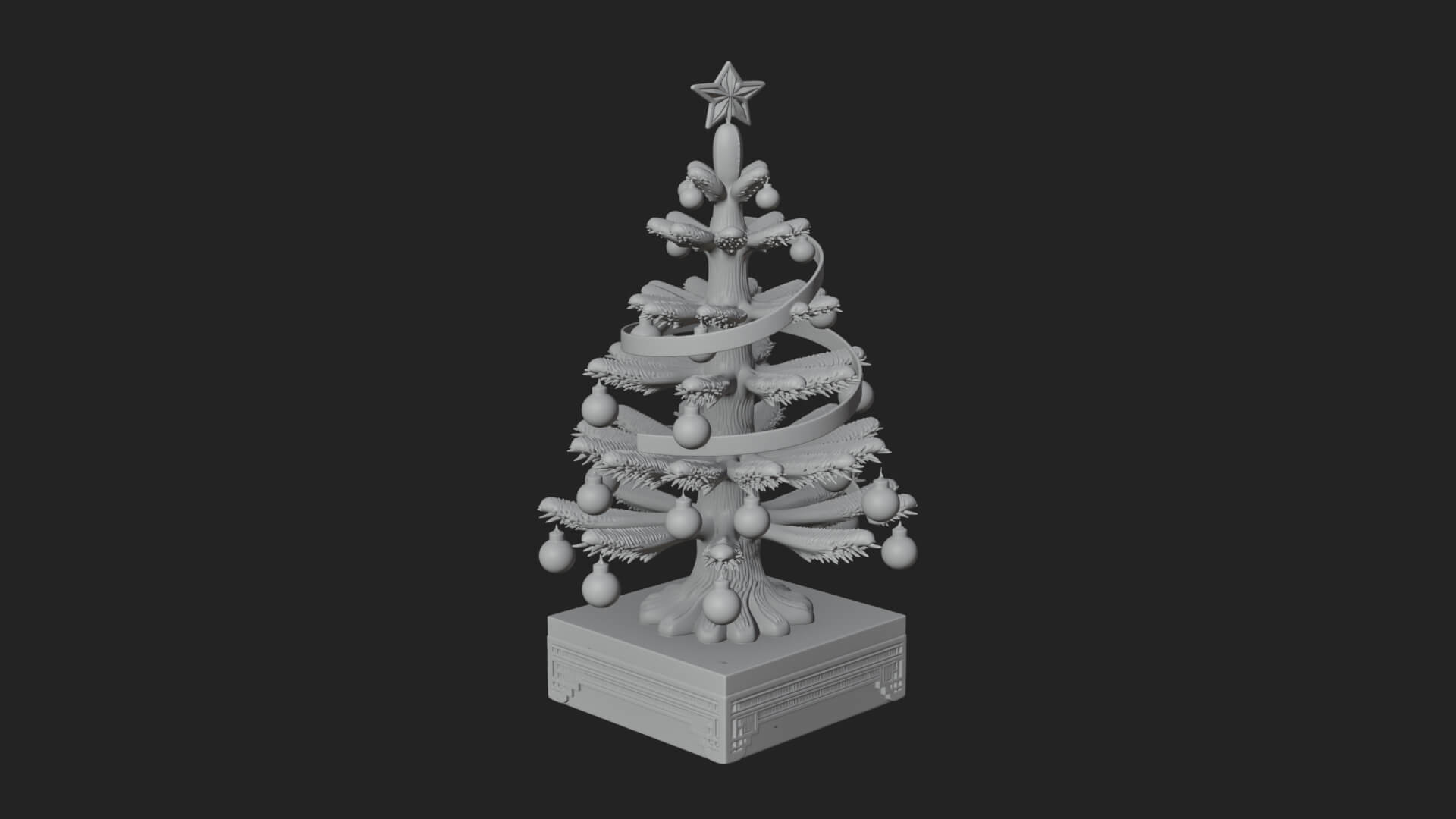 Decorated Christmas Tree Model Design 54 3D Print Model 3D Model
