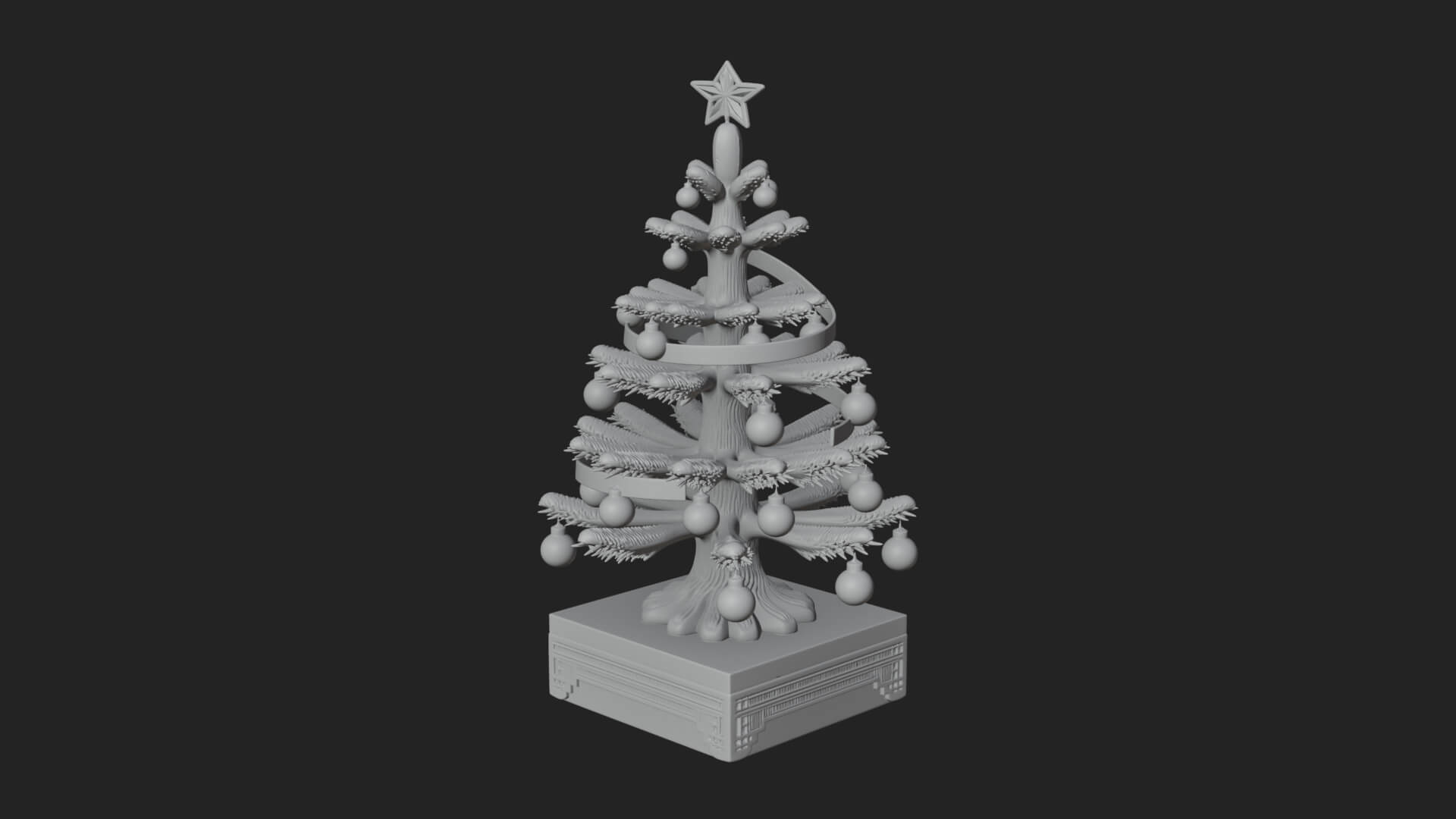 Decorated Christmas Tree Model Design 54 3D Print Model 3D Model