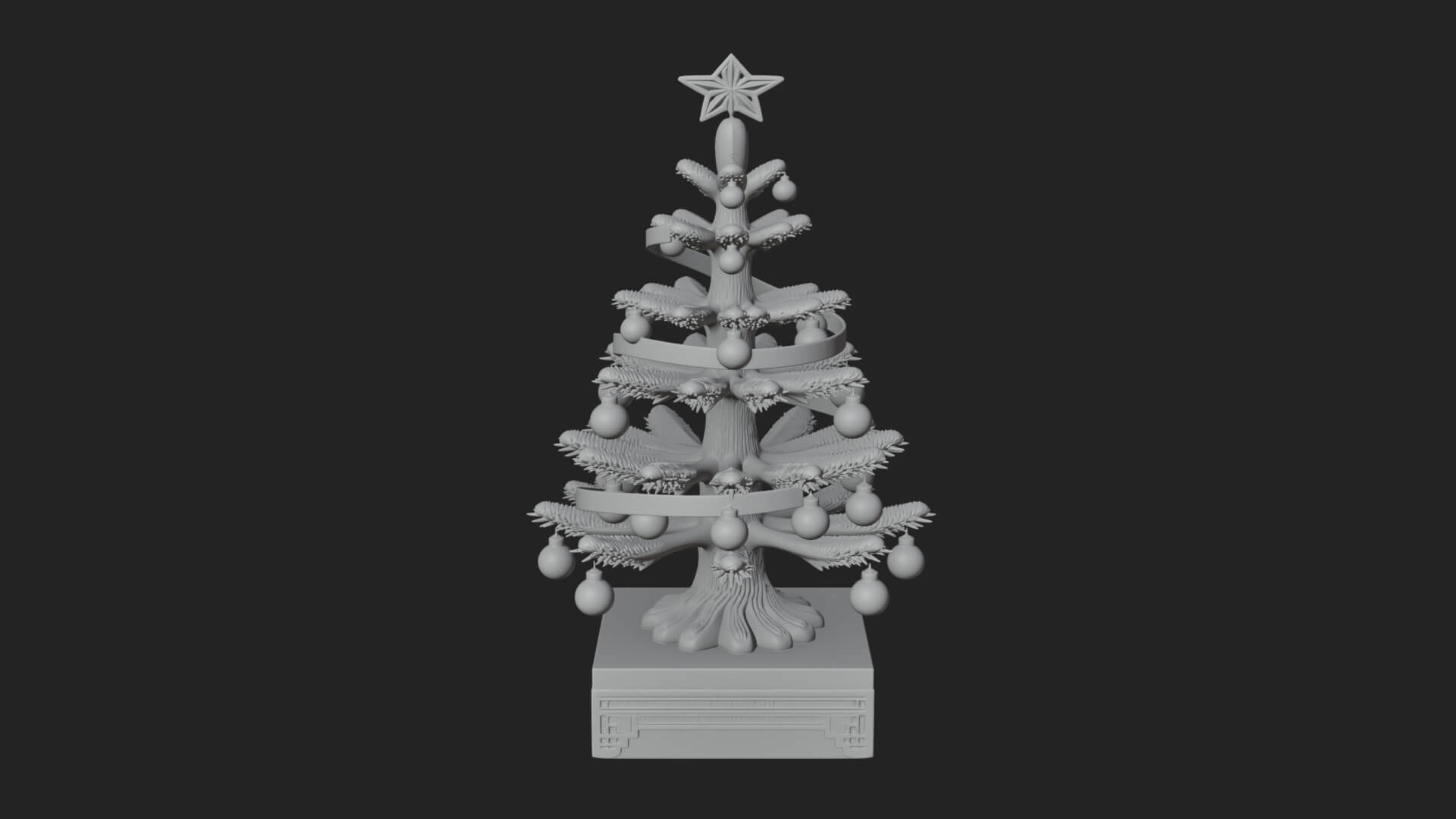 Decorated Christmas Tree Model Design 54 3D Print Model 3D Model