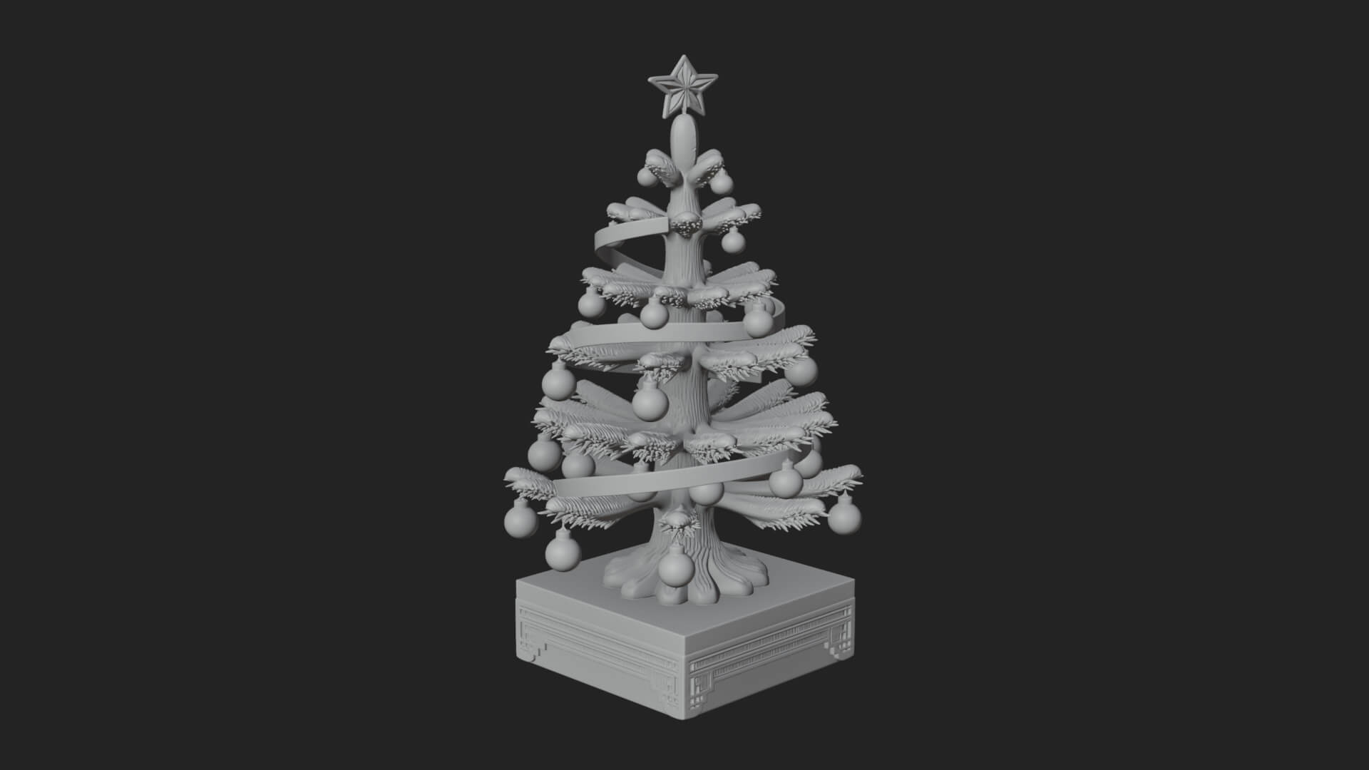 Decorated Christmas Tree Model Design 54 3D Print Model 3D Model