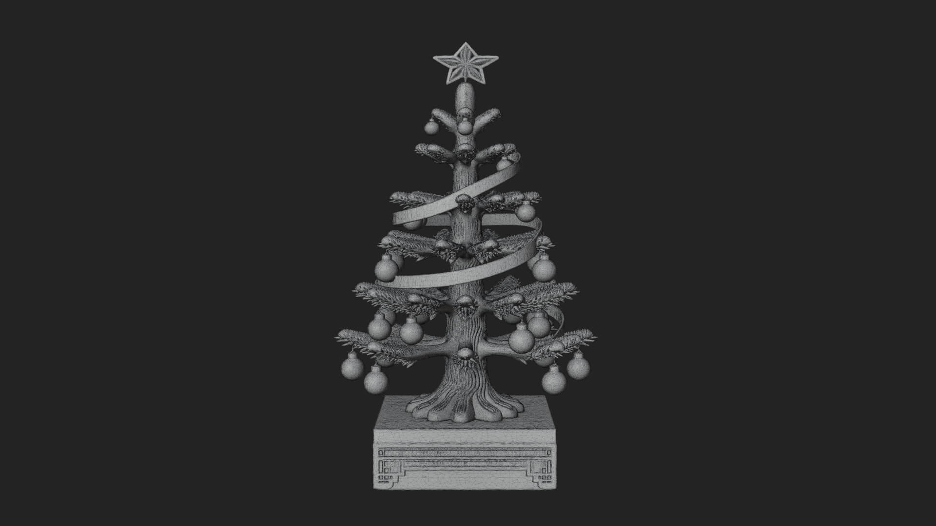 Decorated Christmas Tree Model Design 54 3D Print Model 3D Model
