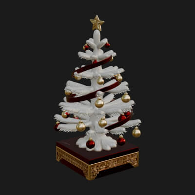 Decorated Christmas Tree Model Design 54 3D Print Model
