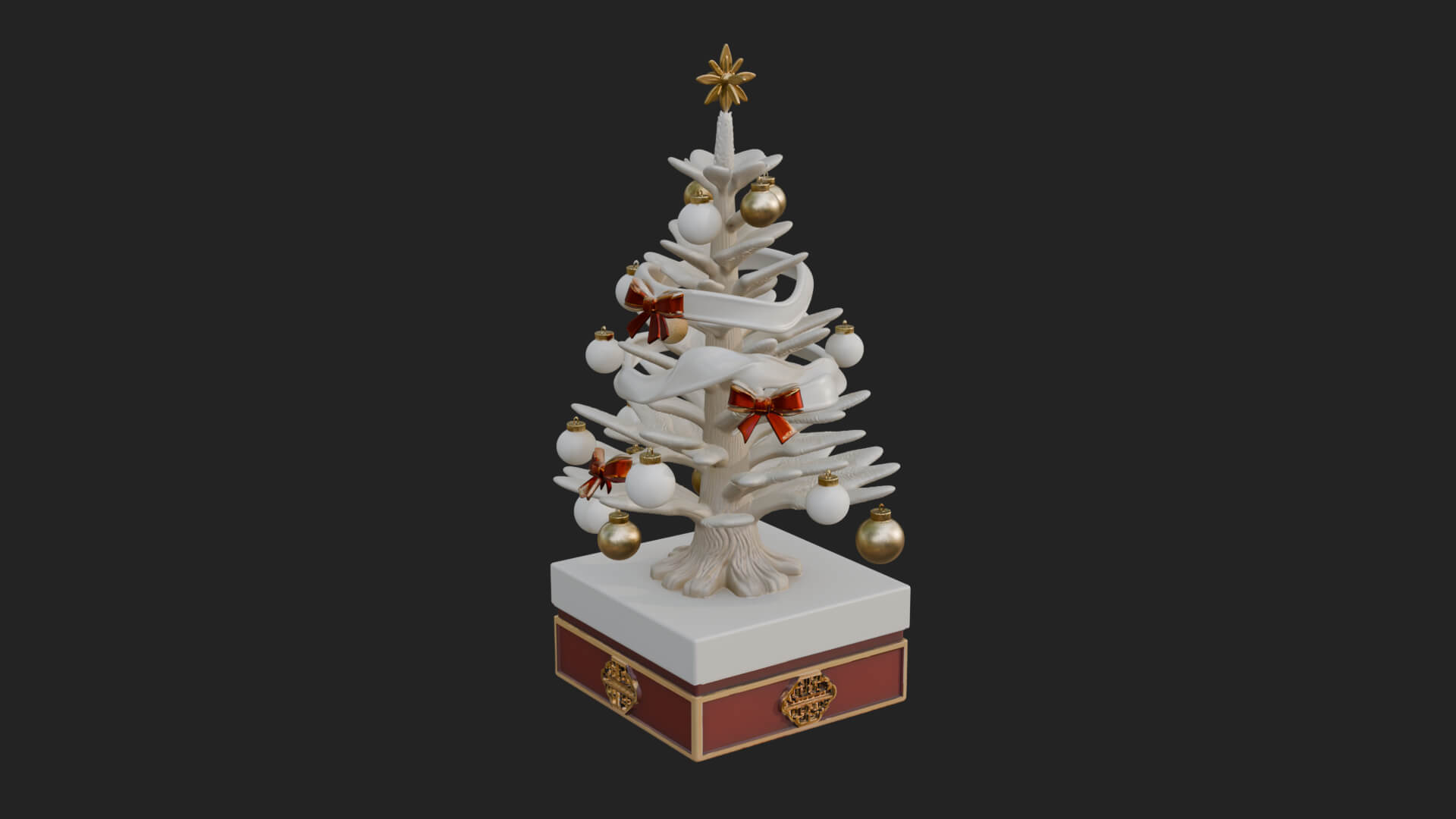 Decorated Christmas Tree Model Design 55 3D Print Model 3D Model