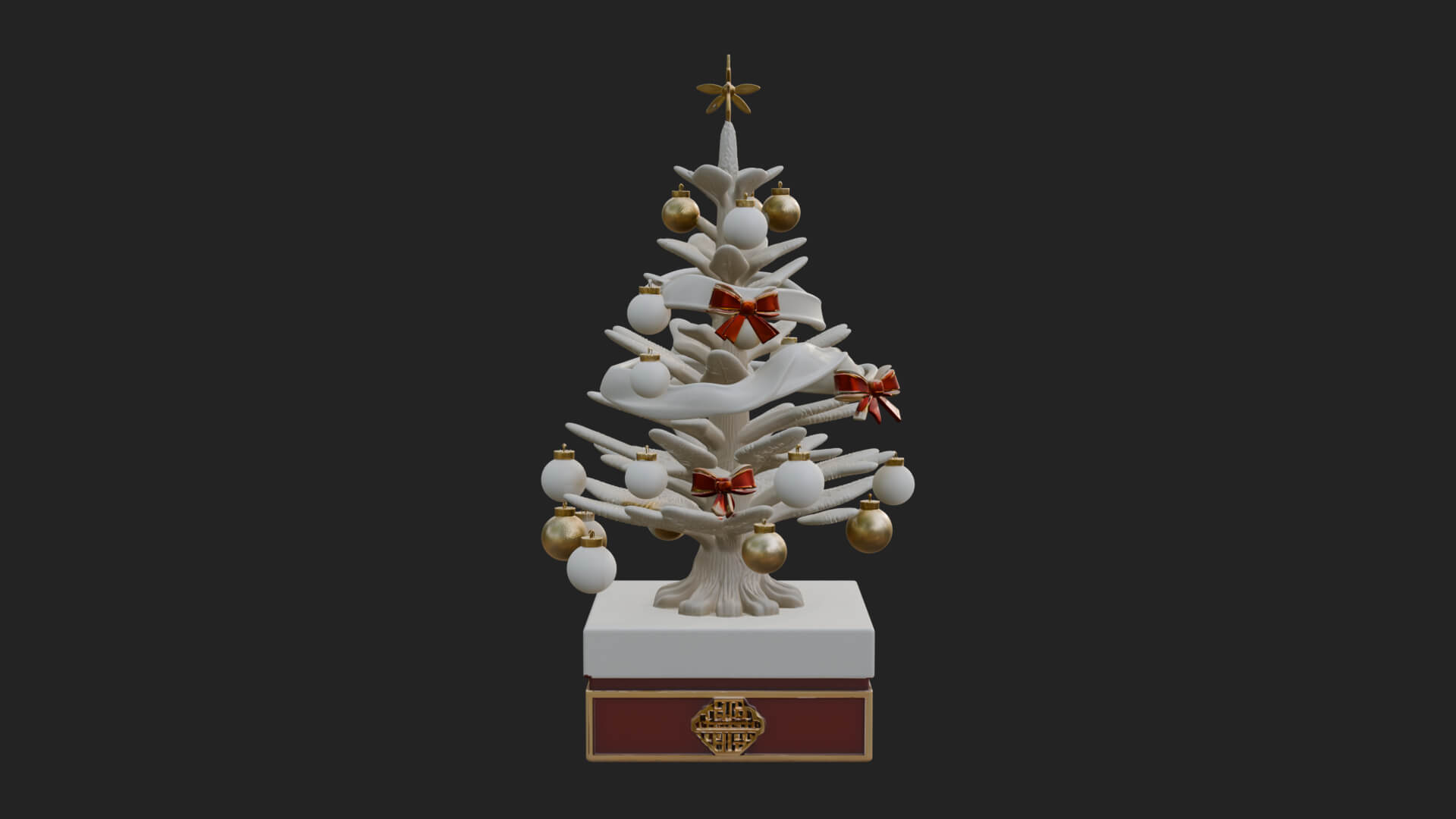Decorated Christmas Tree Model Design 55 3D Print Model 3D Model