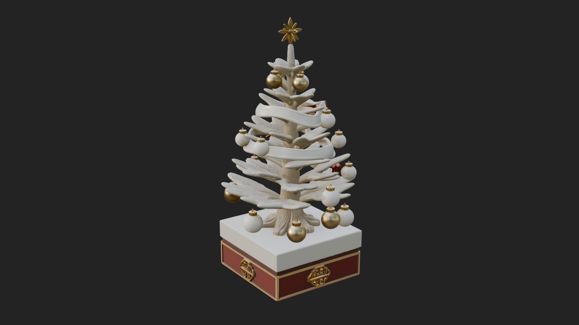 Decorated Christmas Tree Model Design 55 3D Print Model 3D Model
