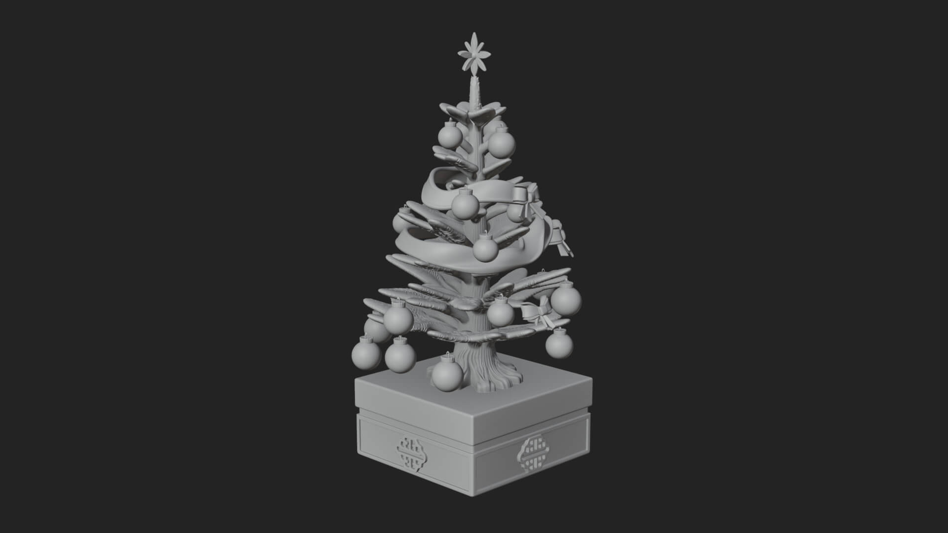 Decorated Christmas Tree Model Design 55 3D Print Model 3D Model
