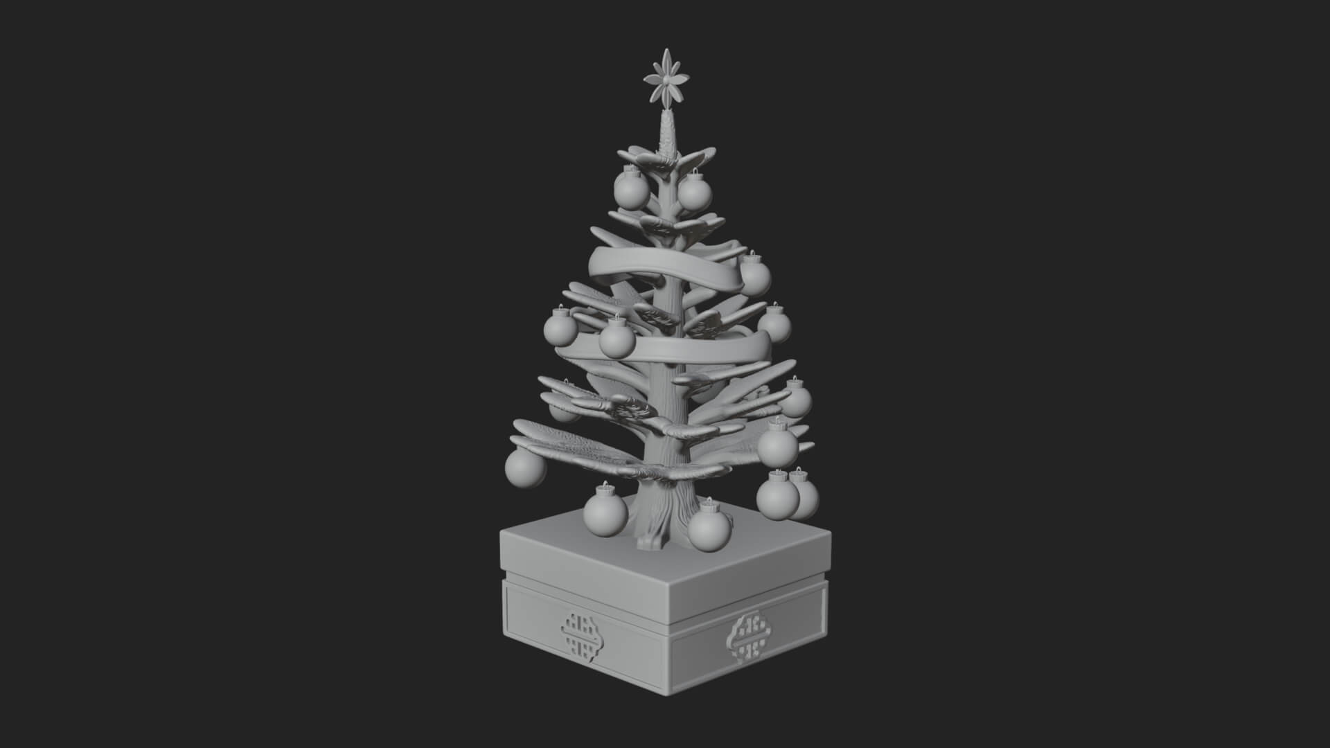 Decorated Christmas Tree Model Design 55 3D Print Model 3D Model