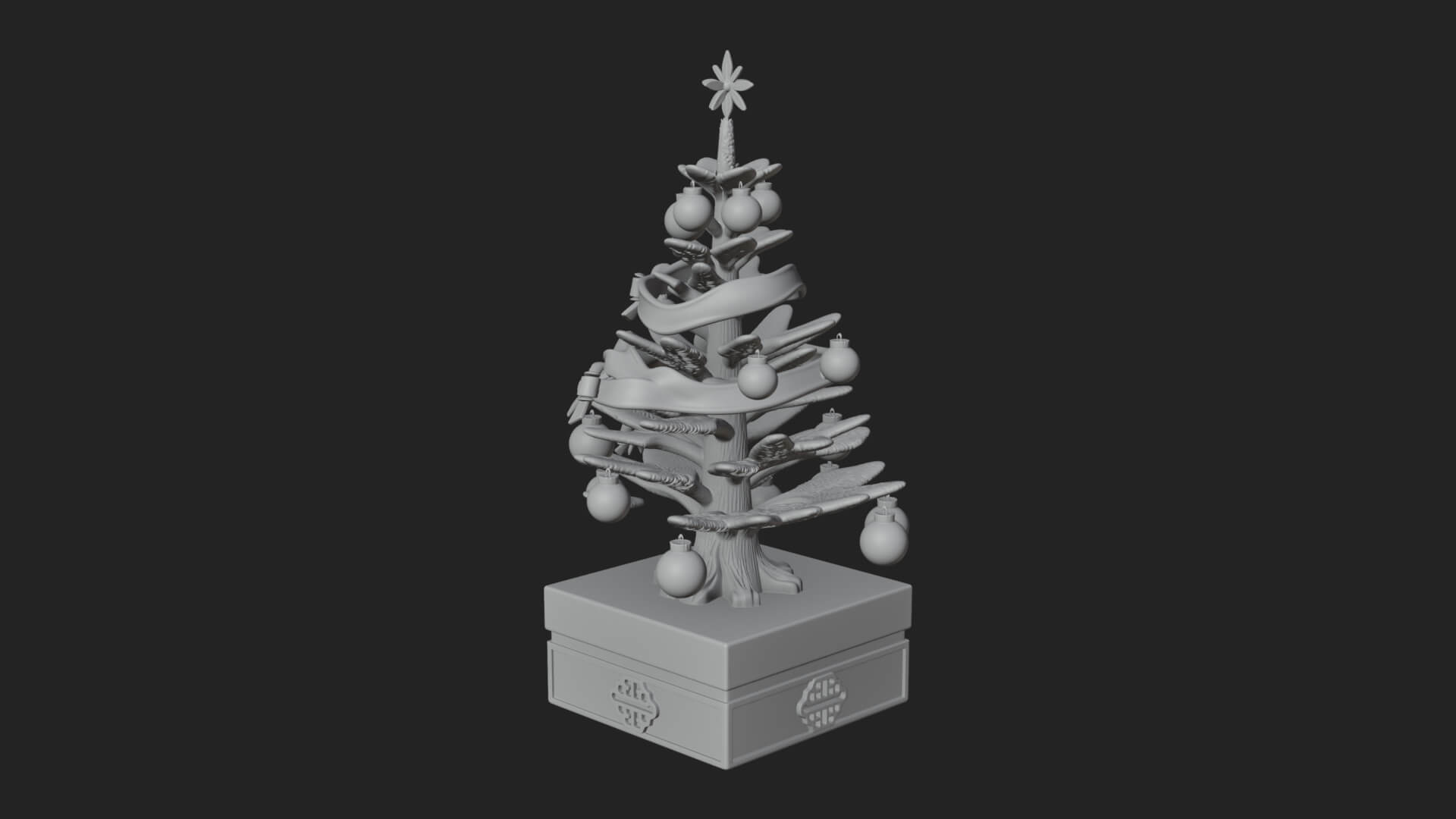 Decorated Christmas Tree Model Design 55 3D Print Model 3D Model
