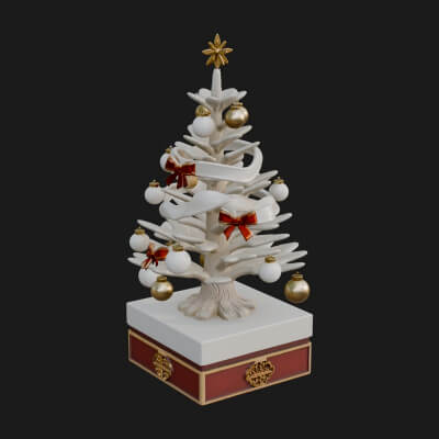 Decorated Christmas Tree Model Design 55 3D Print Model