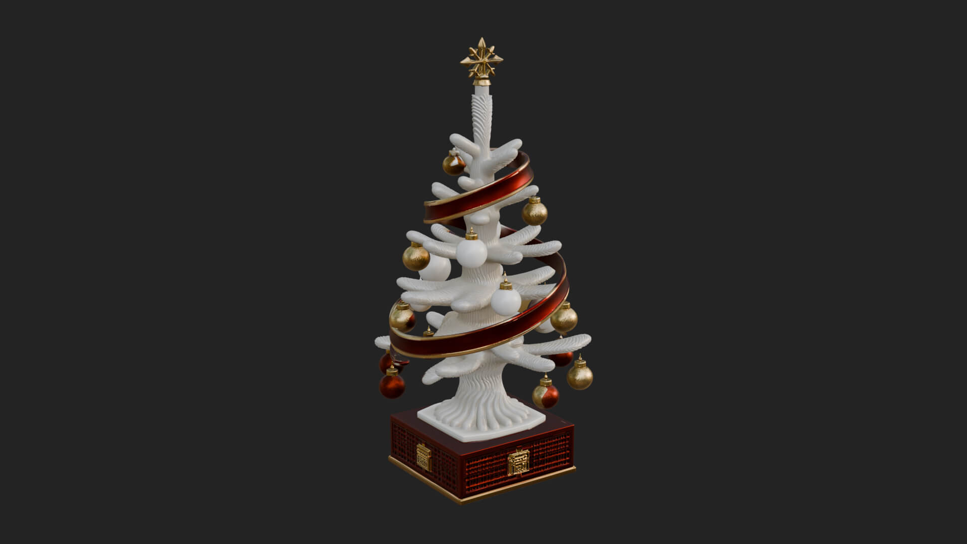 Decorated Christmas Tree Model Design 56 3D Print Model 3D Model