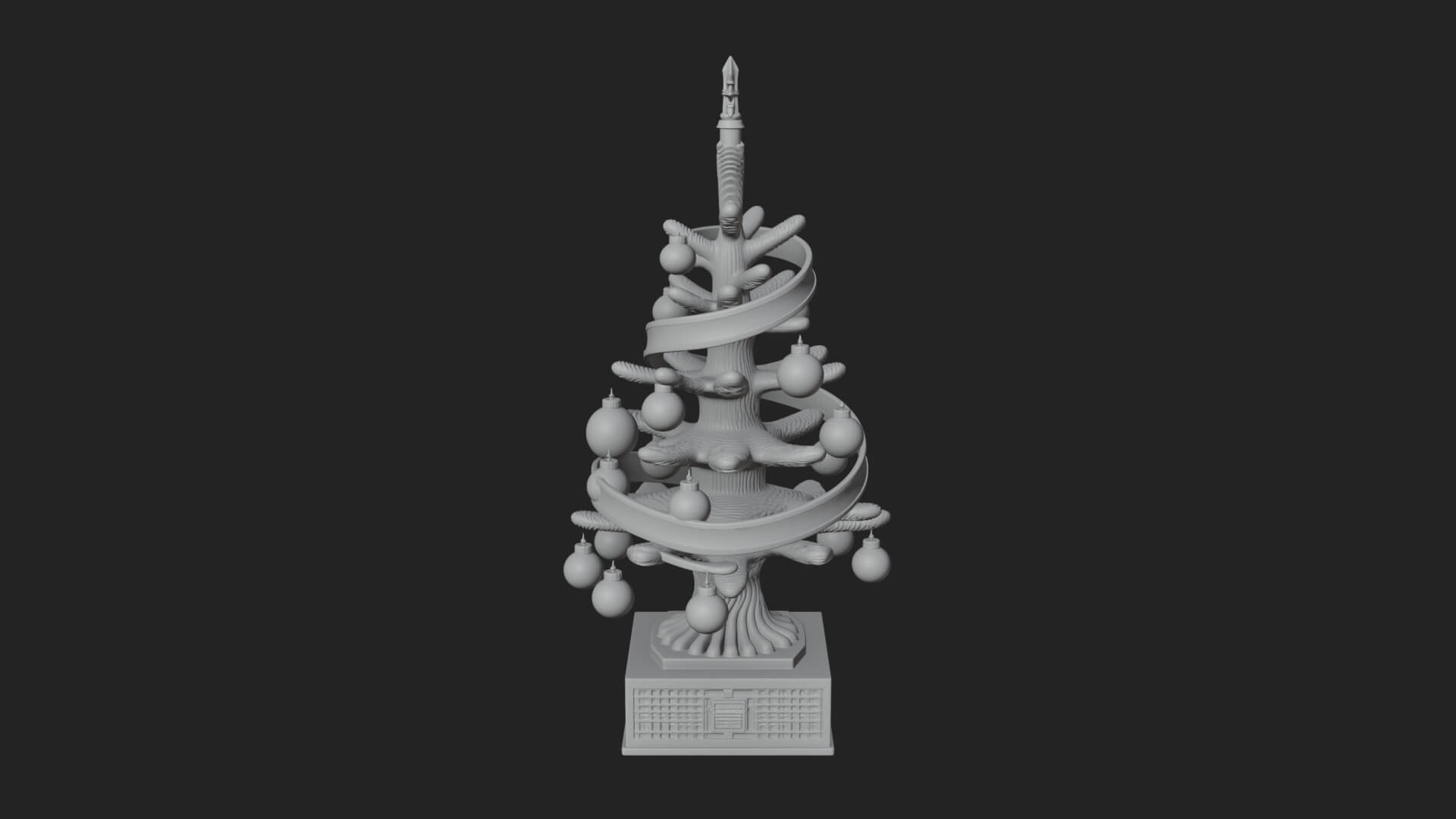 Decorated Christmas Tree Model Design 56 3D Print Model 3D Model