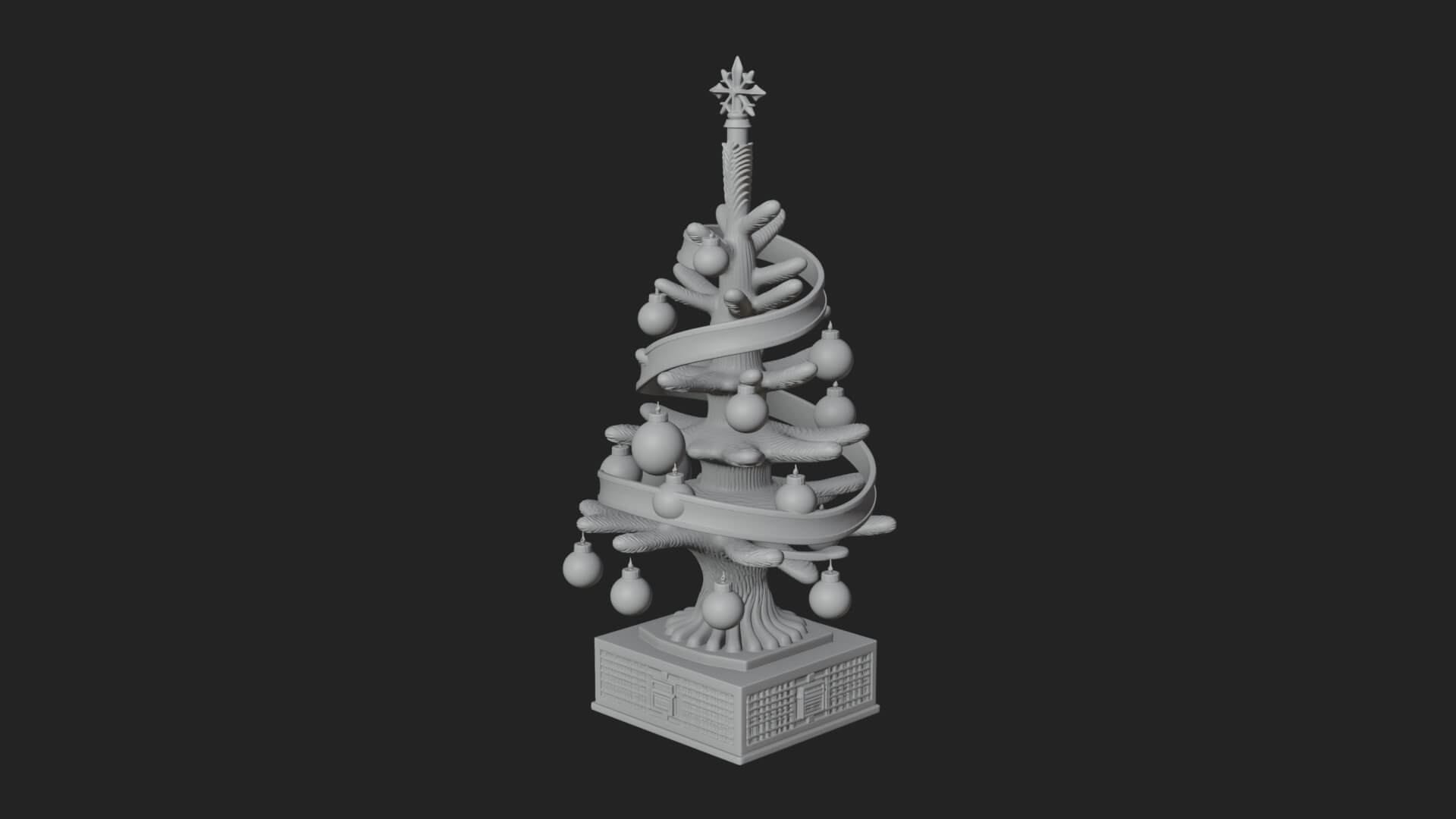 Decorated Christmas Tree Model Design 56 3D Print Model 3D Model