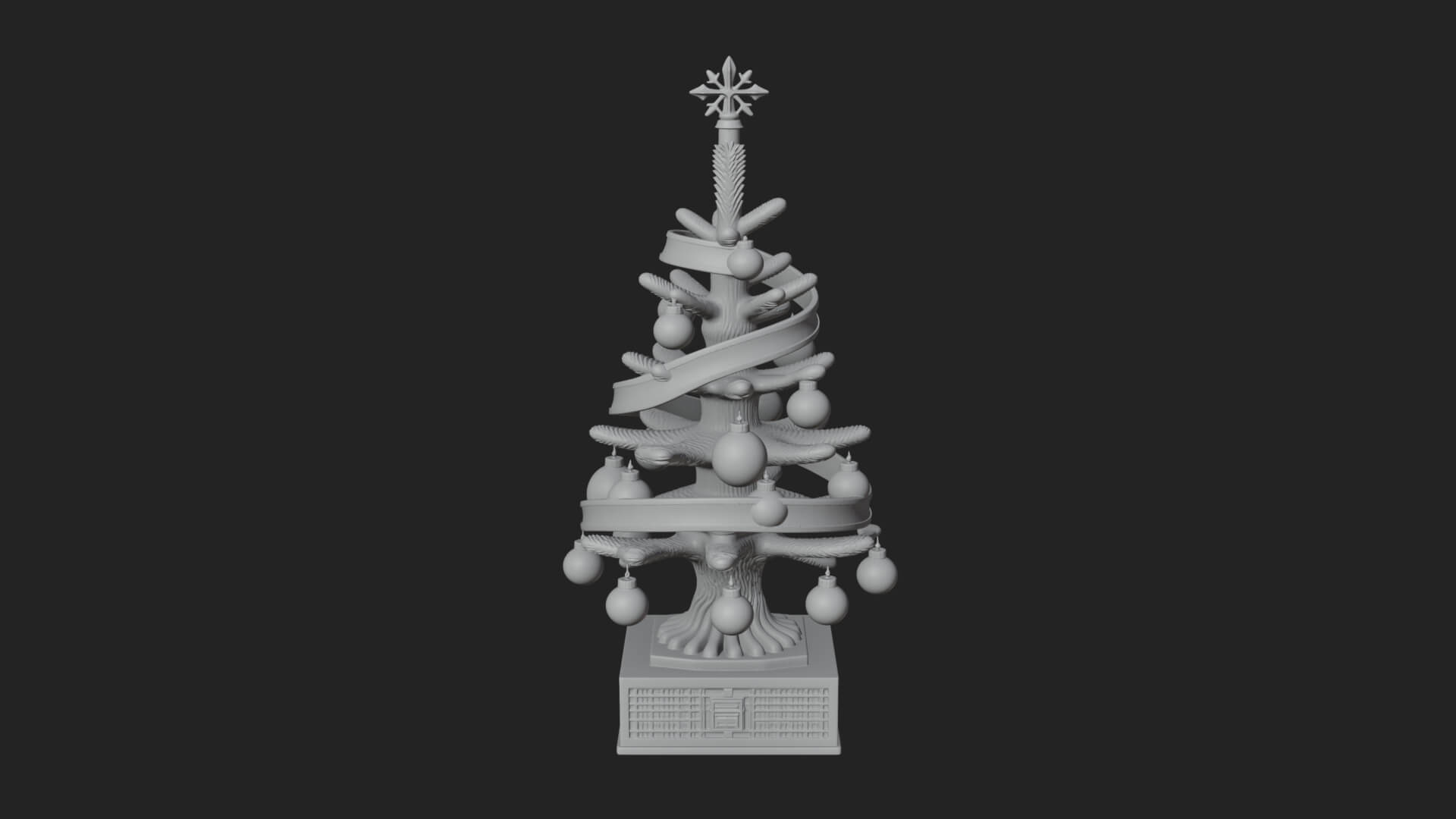 Decorated Christmas Tree Model Design 56 3D Print Model 3D Model