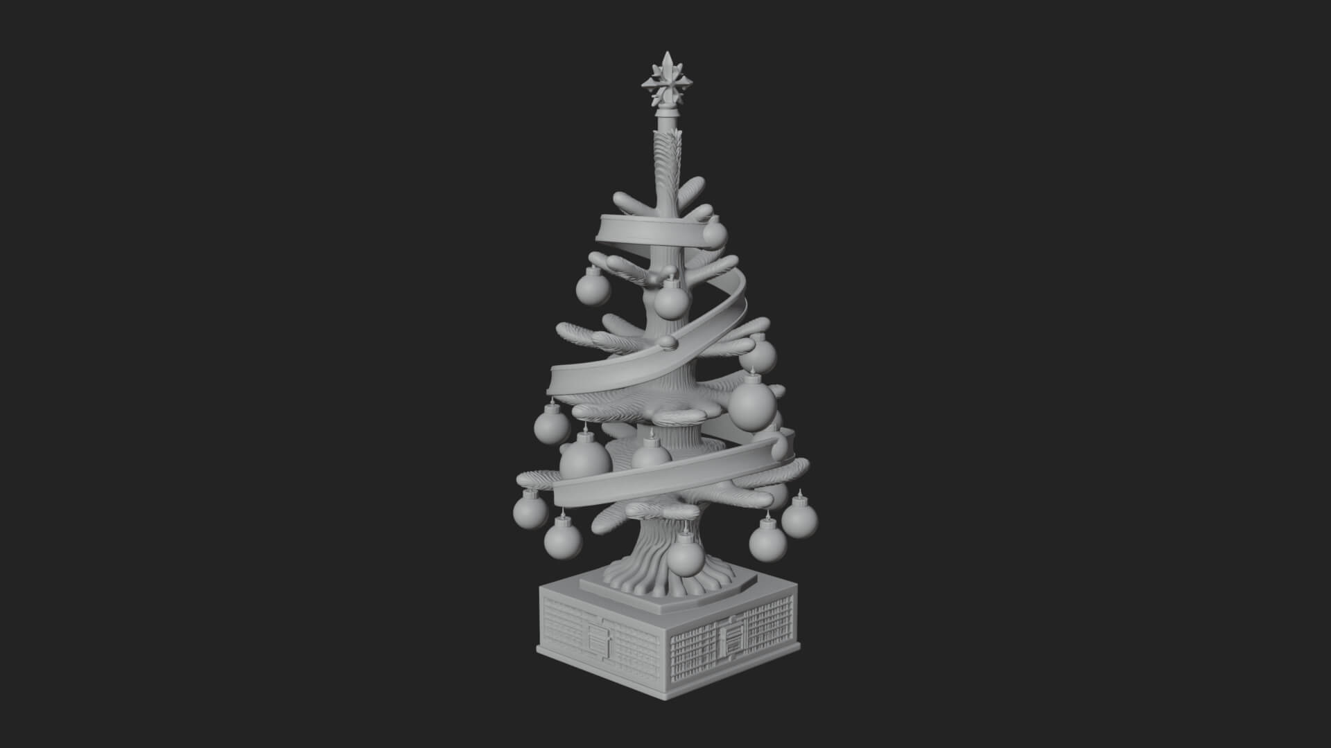 Decorated Christmas Tree Model Design 56 3D Print Model 3D Model