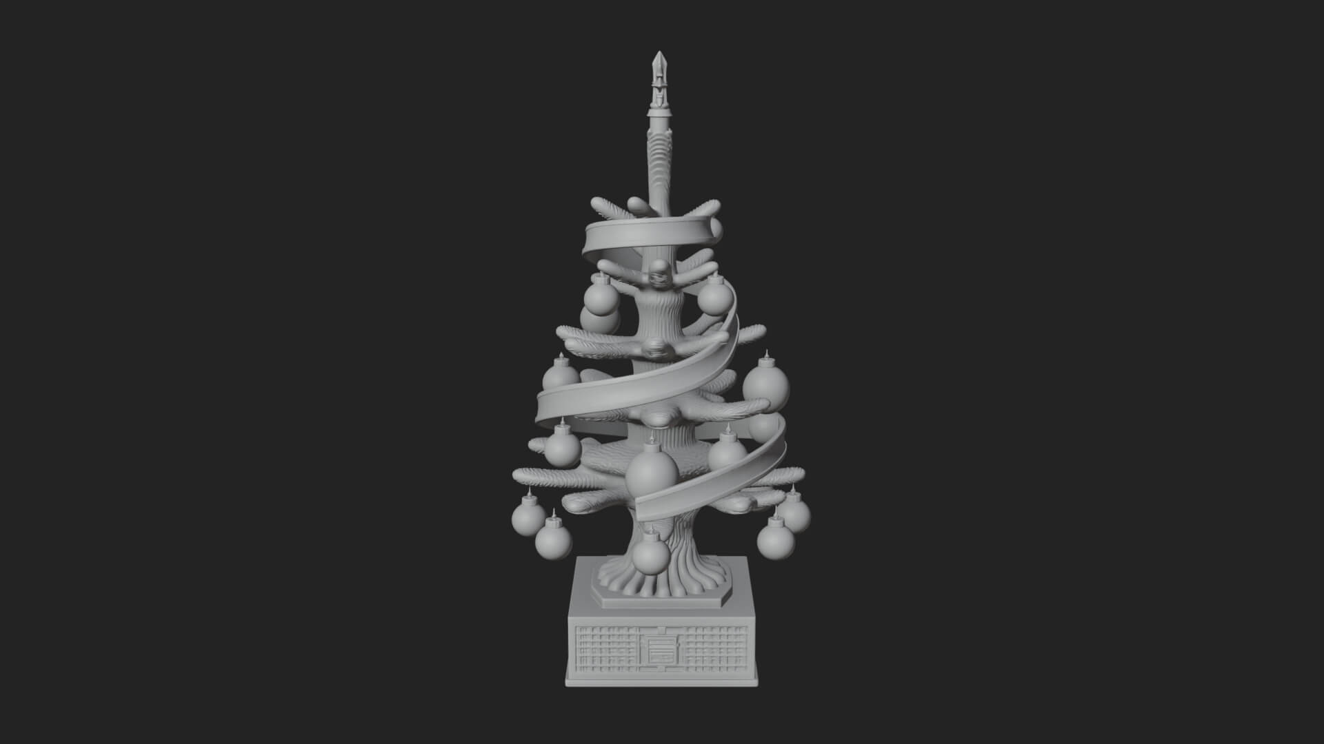 Decorated Christmas Tree Model Design 56 3D Print Model 3D Model