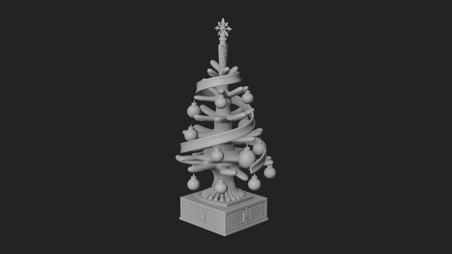 Decorated Christmas Tree Model Design 56 3D Print Model 3D Model