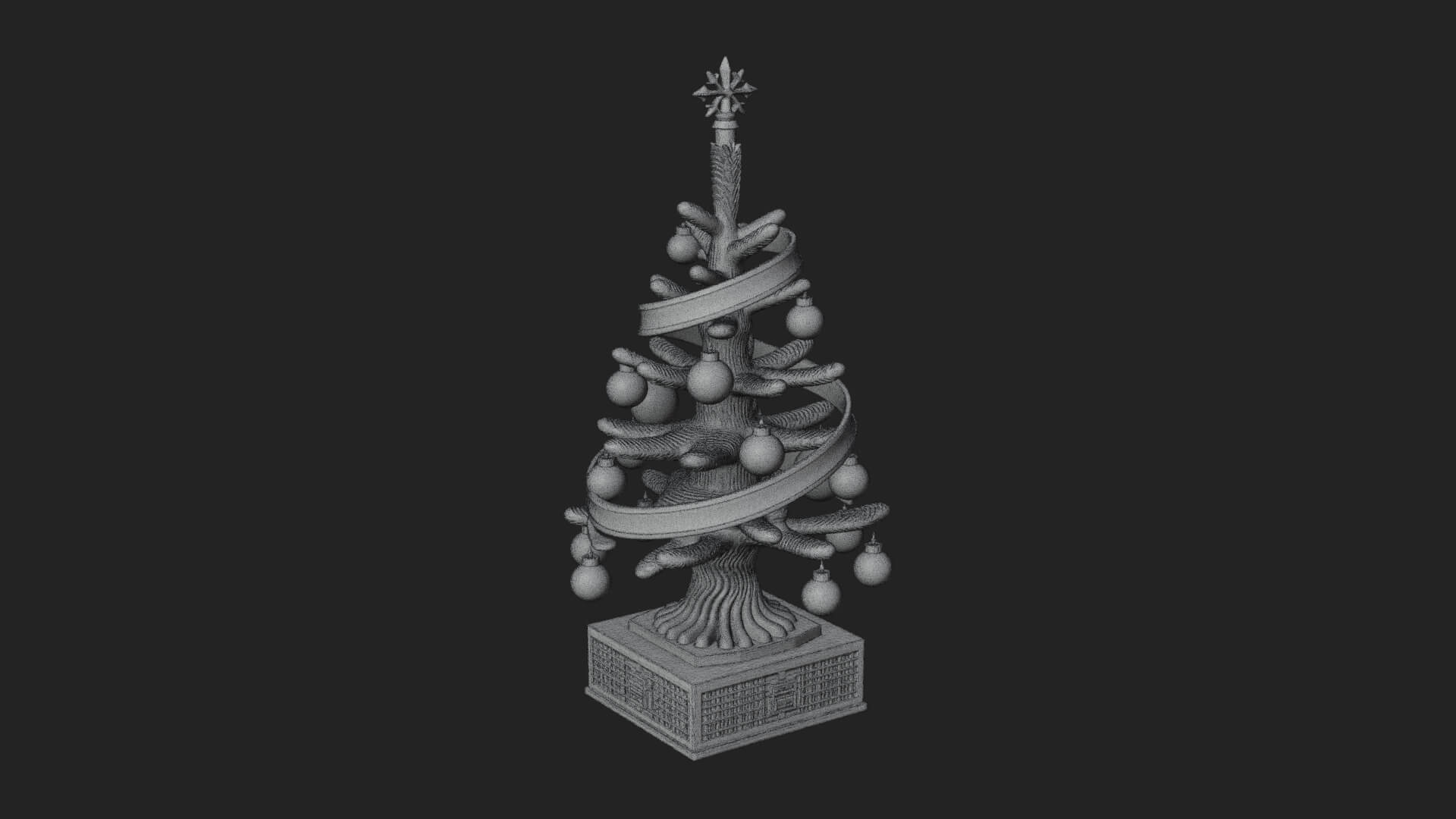 Decorated Christmas Tree Model Design 56 3D Print Model 3D Model