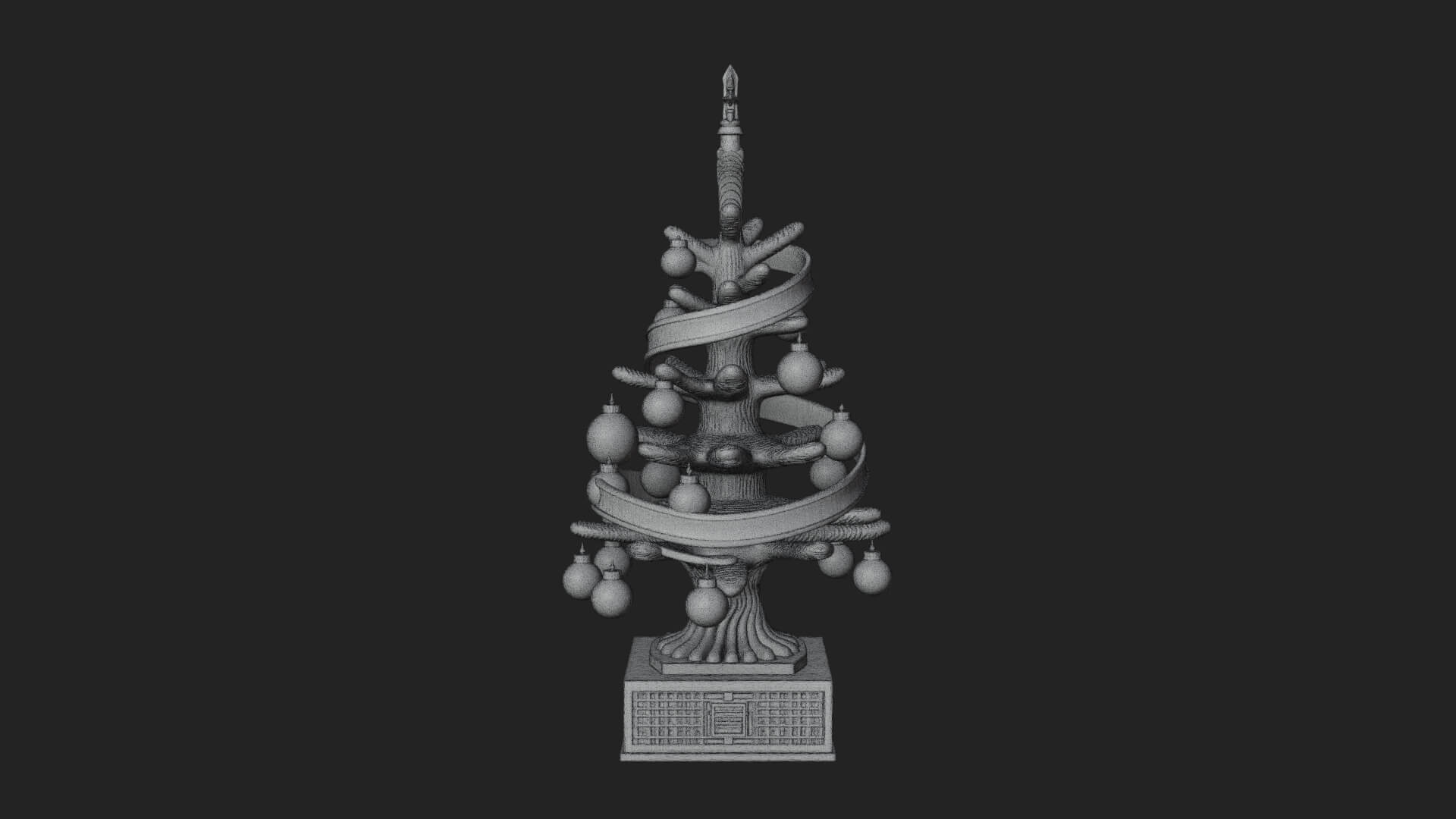 Decorated Christmas Tree Model Design 56 3D Print Model 3D Model
