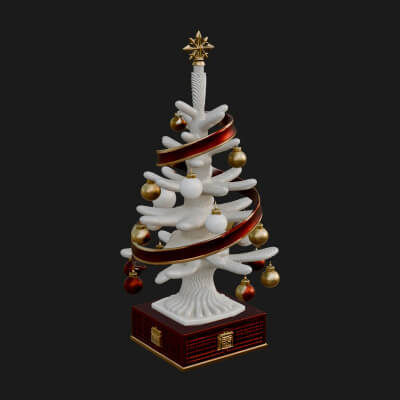 Decorated Christmas Tree Model Design 56 3D Print Model