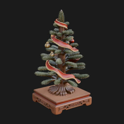 Decorated Christmas Tree Model Design 57 3D Print Model