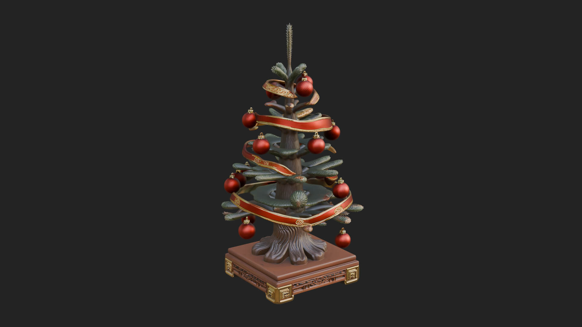 Decorated Christmas Tree Model Design 58 3D Print Model 3D Model