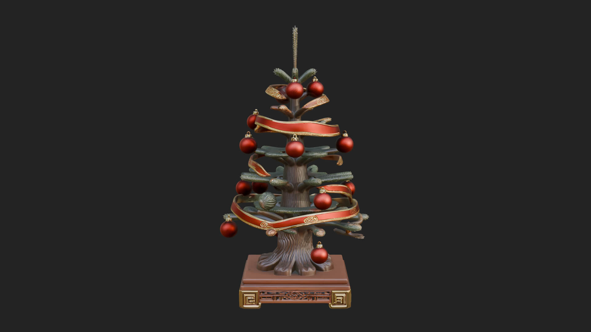 Decorated Christmas Tree Model Design 58 3D Print Model 3D Model