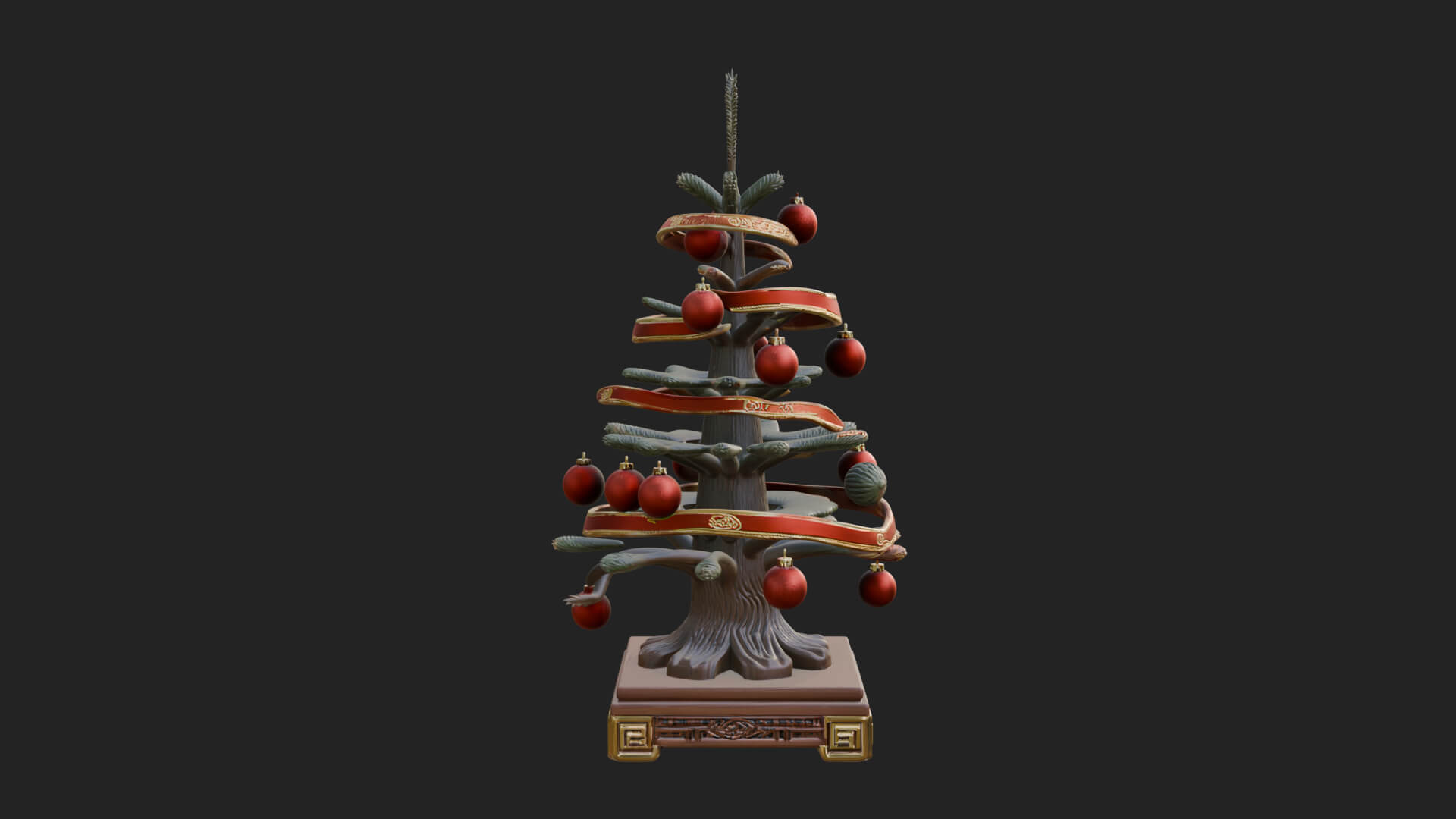 Decorated Christmas Tree Model Design 58 3D Print Model 3D Model