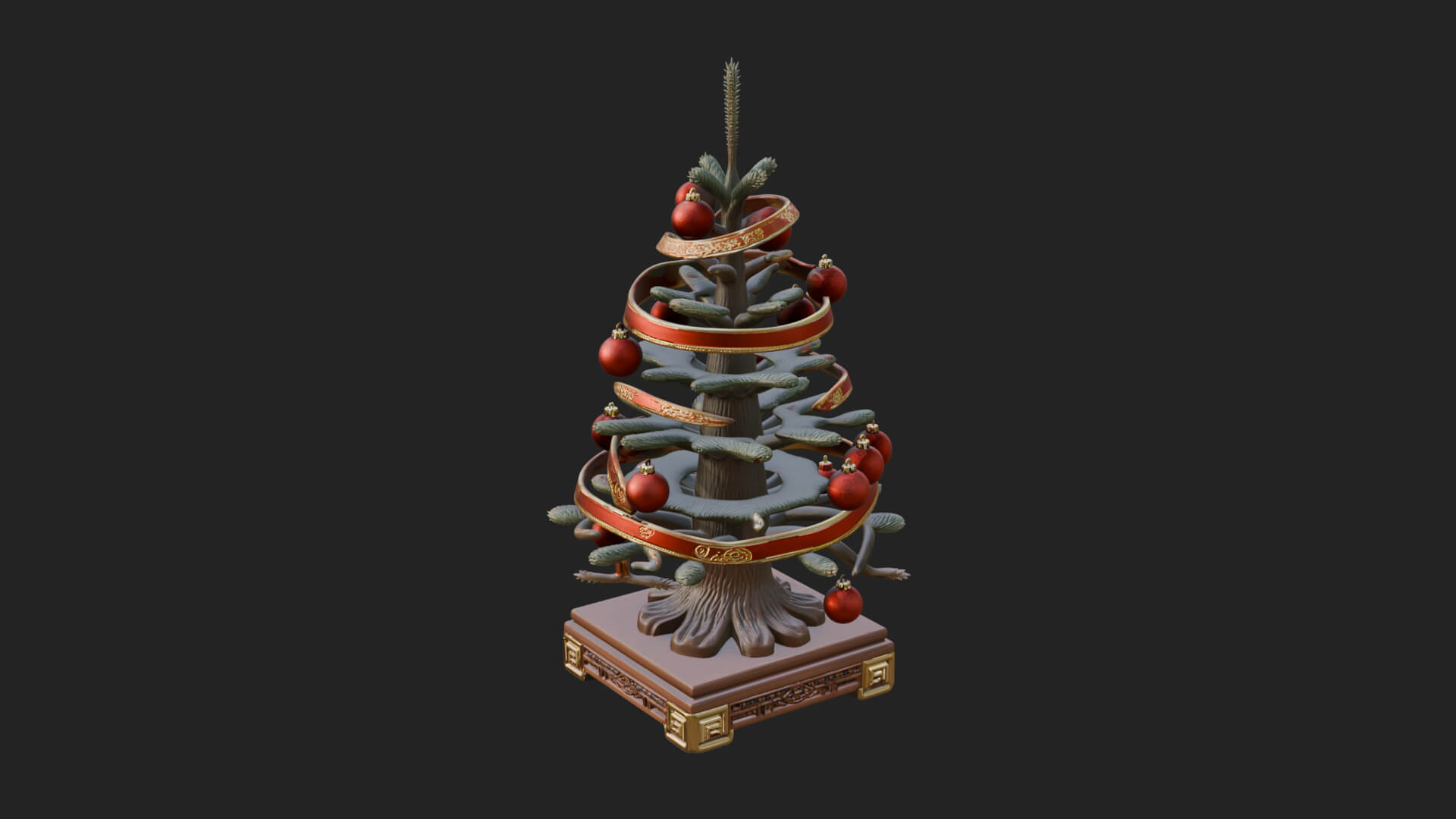 Decorated Christmas Tree Model Design 58 3D Print Model 3D Model