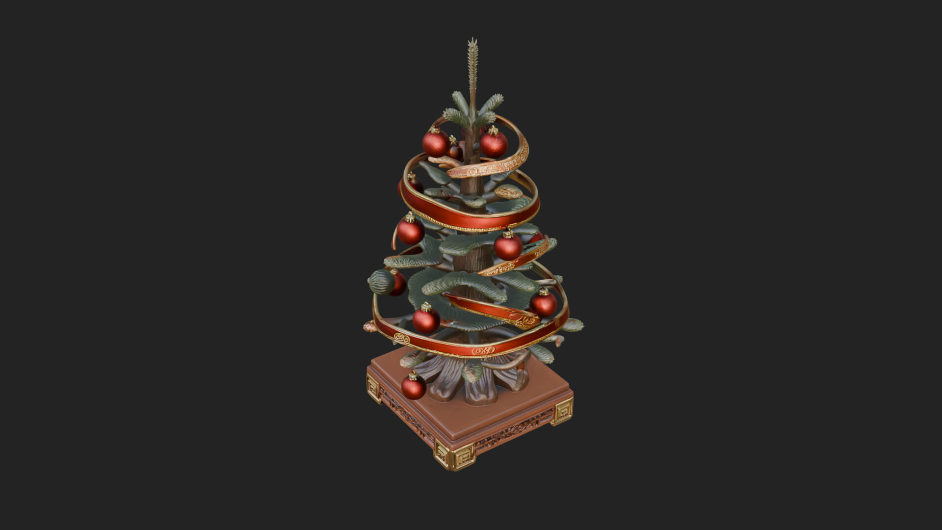 Decorated Christmas Tree Model Design 58 3D Print Model 3D Model
