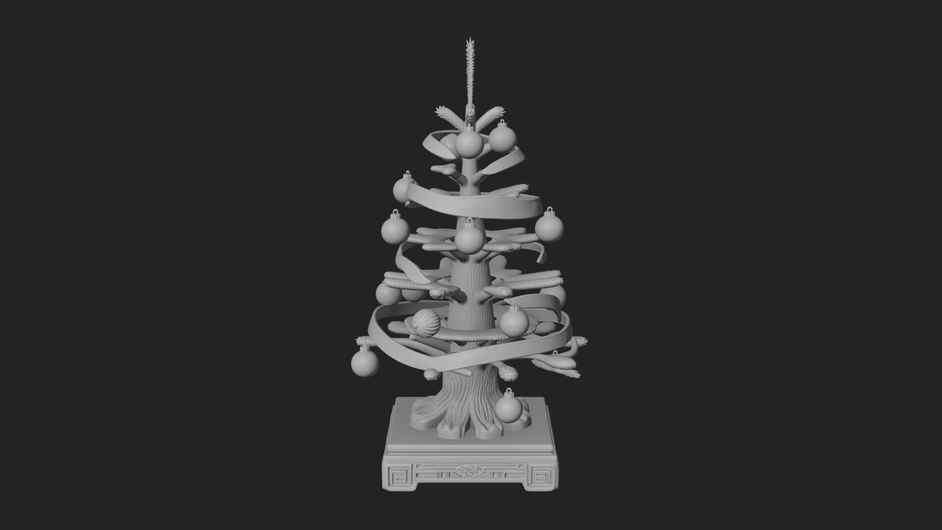 Decorated Christmas Tree Model Design 58 3D Print Model 3D Model