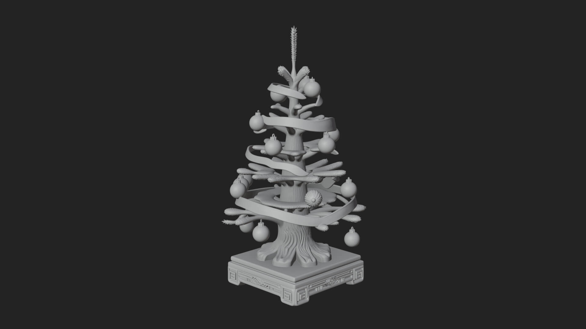 Decorated Christmas Tree Model Design 58 3D Print Model 3D Model