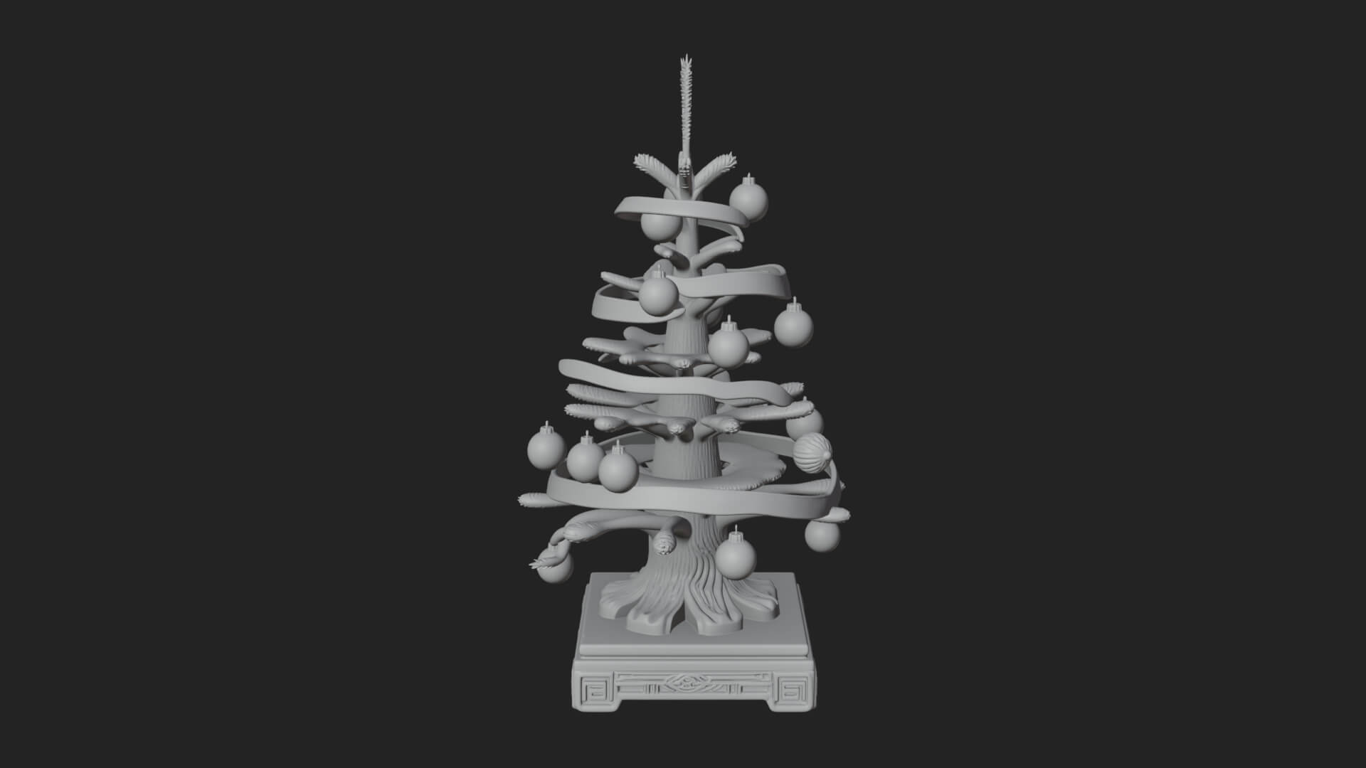 Decorated Christmas Tree Model Design 58 3D Print Model 3D Model