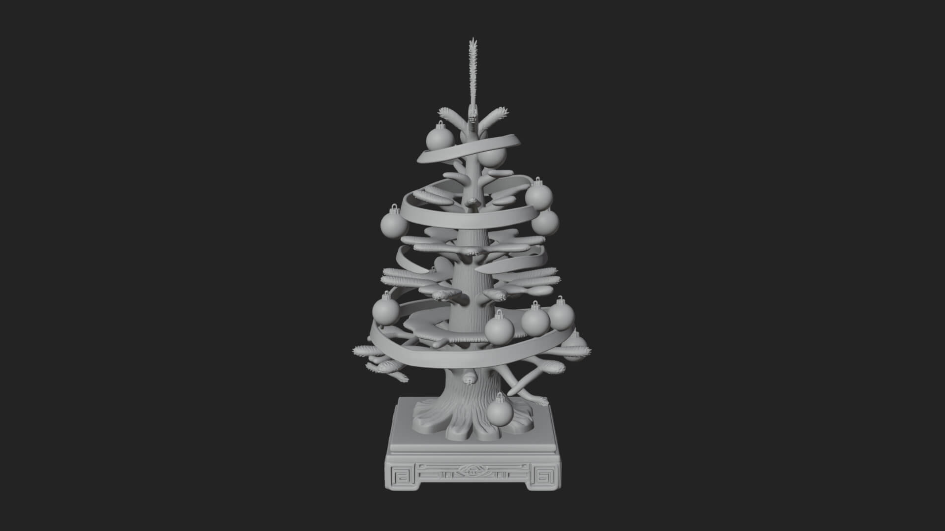 Decorated Christmas Tree Model Design 58 3D Print Model 3D Model