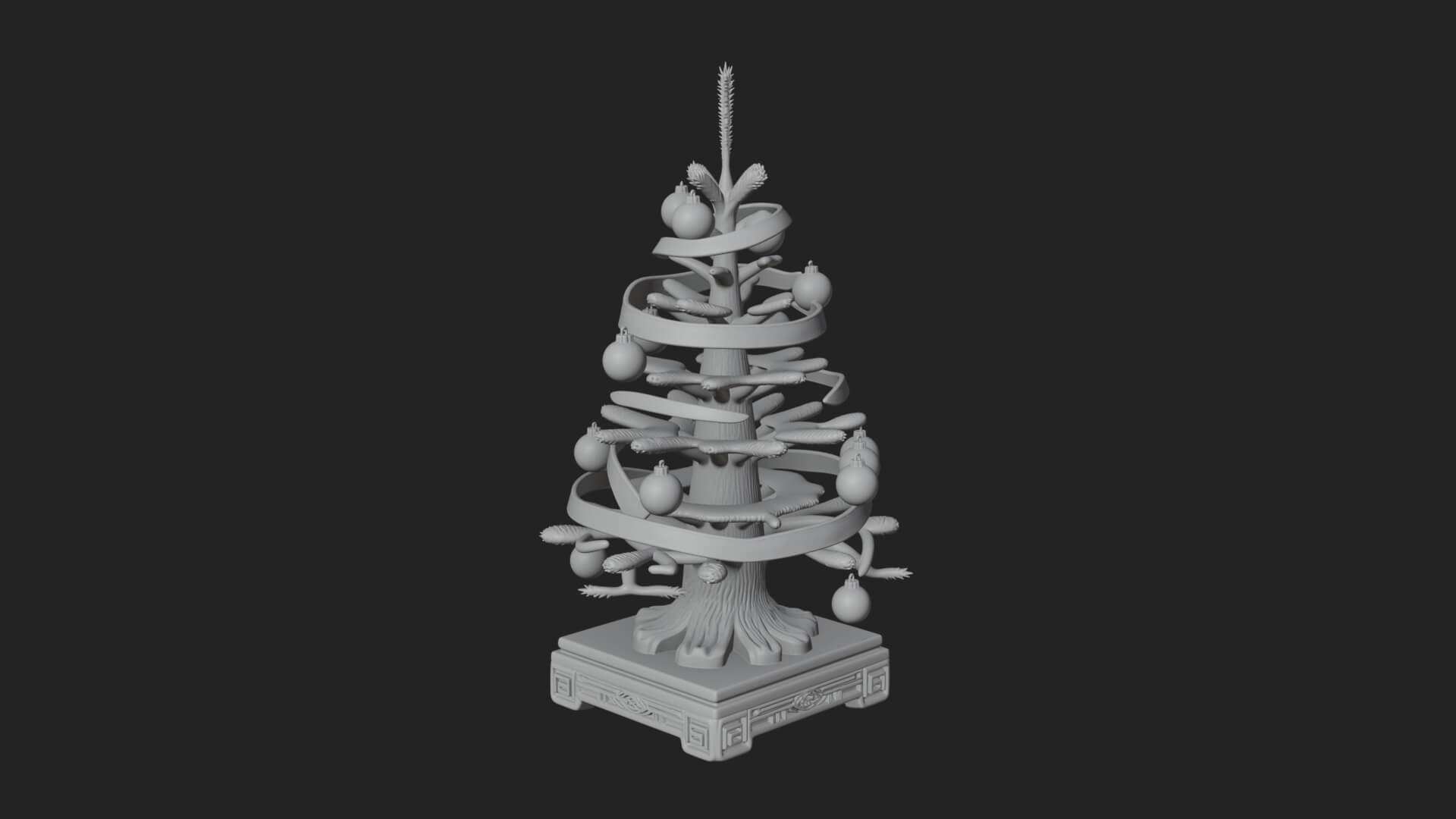 Decorated Christmas Tree Model Design 58 3D Print Model 3D Model