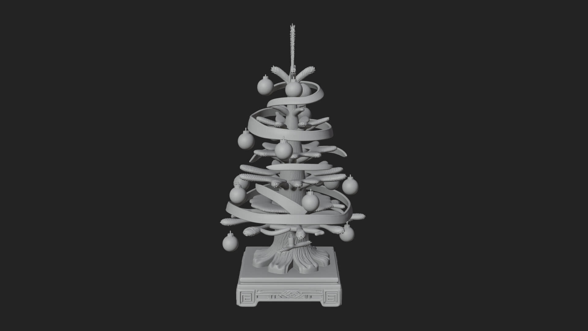Decorated Christmas Tree Model Design 58 3D Print Model 3D Model