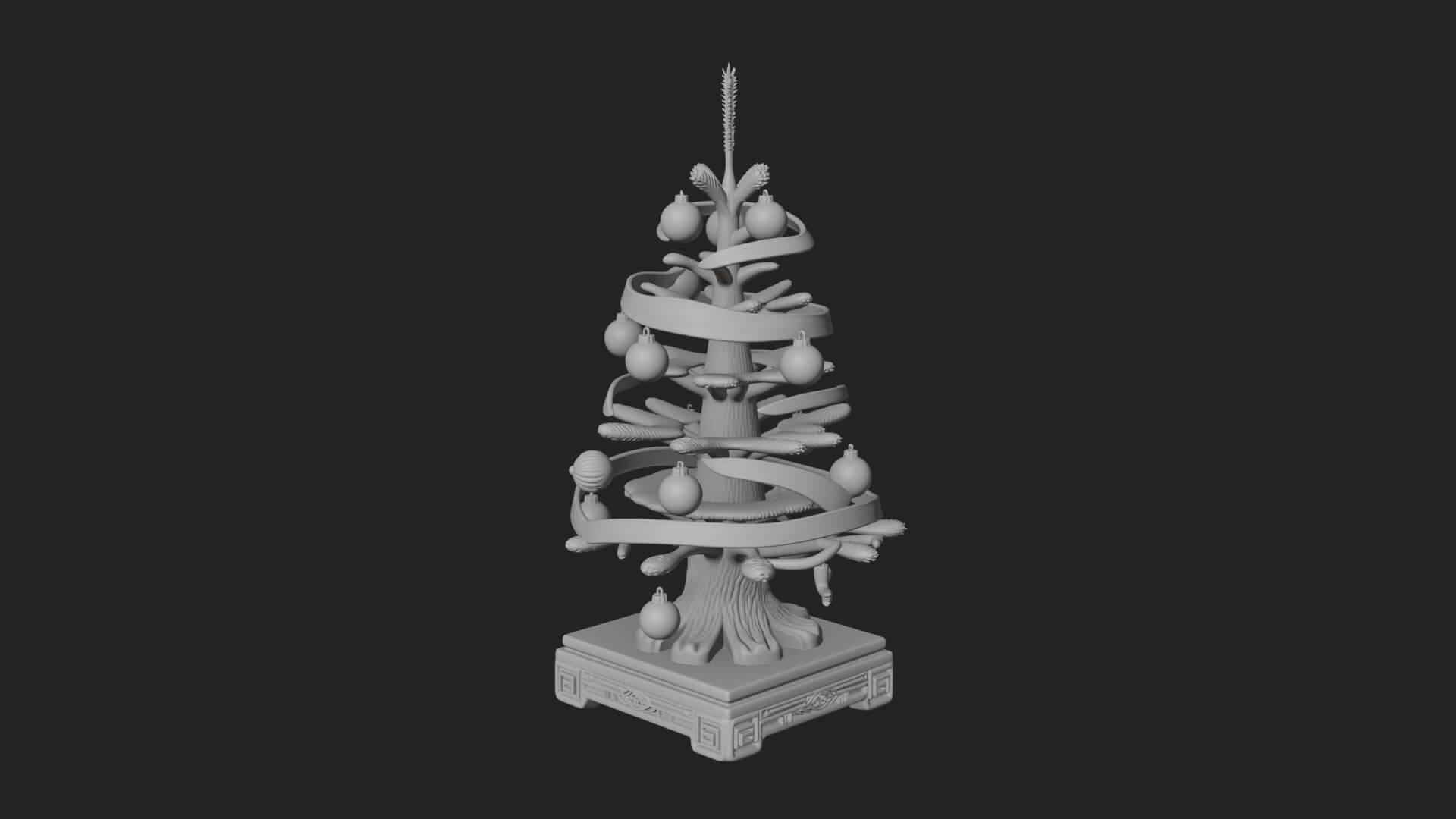 Decorated Christmas Tree Model Design 58 3D Print Model 3D Model