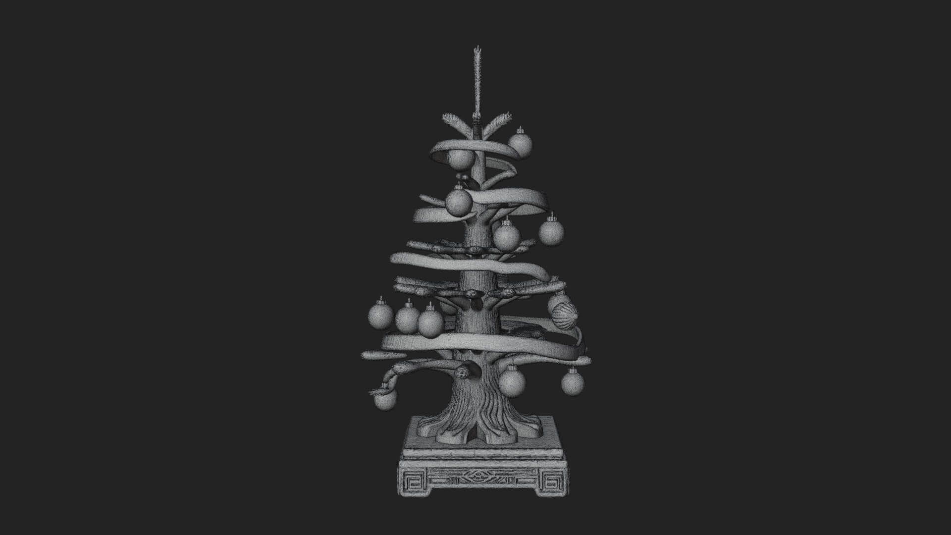 Decorated Christmas Tree Model Design 58 3D Print Model 3D Model