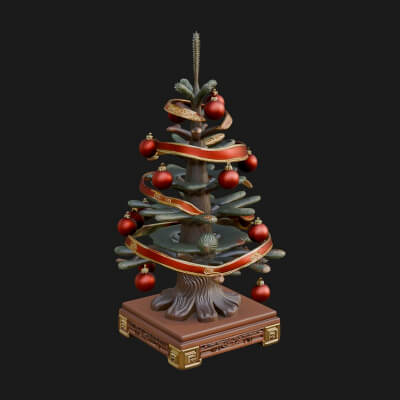 Decorated Christmas Tree Model Design 58 3D Print Model