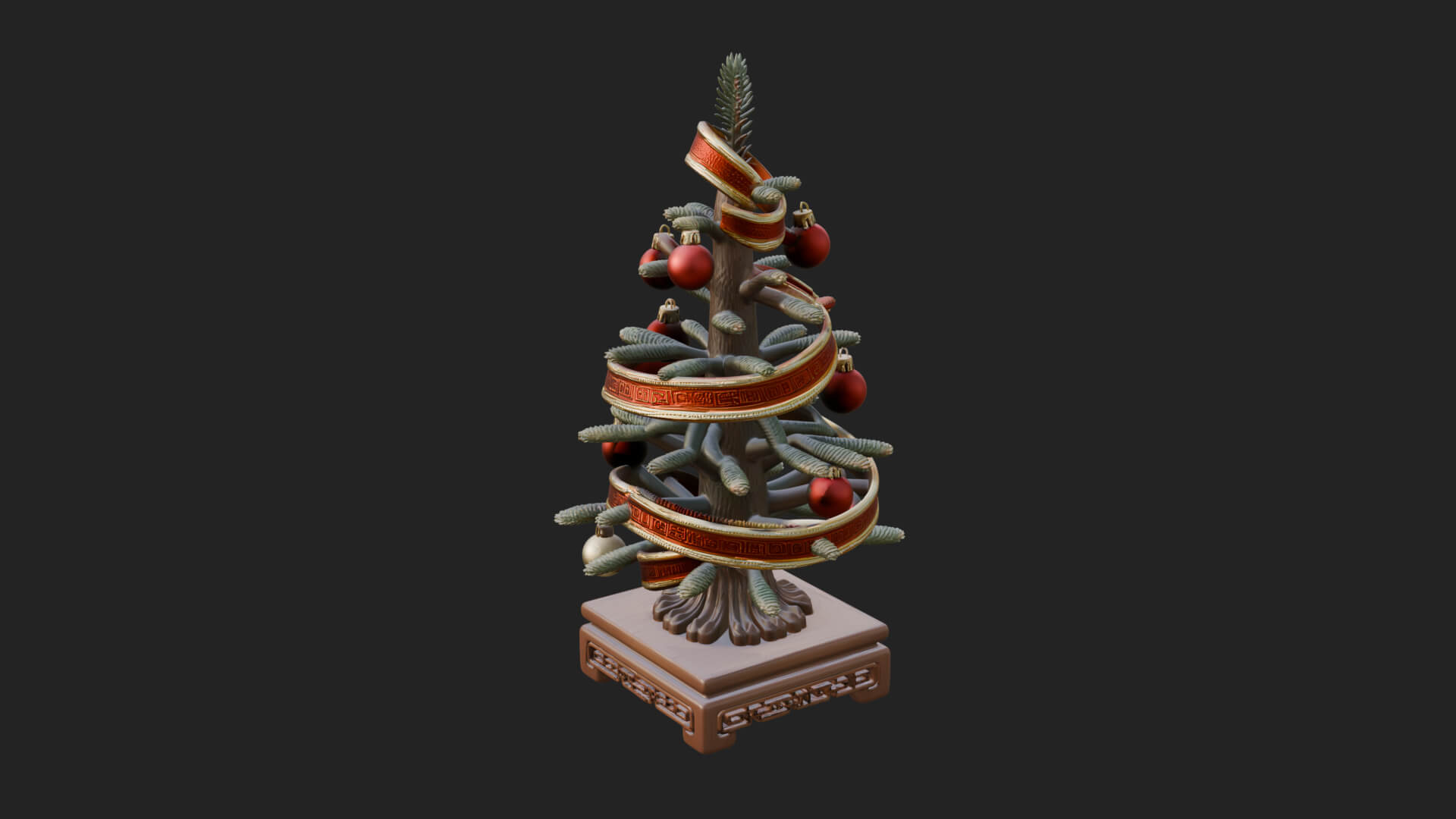 Decorated Christmas Tree Model Design 59 3D Print Model 3D Model