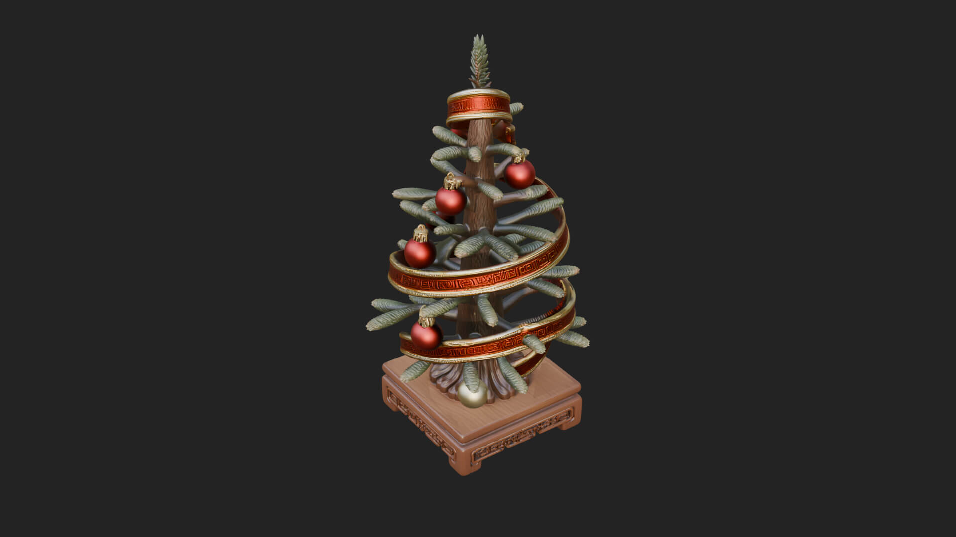 Decorated Christmas Tree Model Design 59 3D Print Model 3D Model