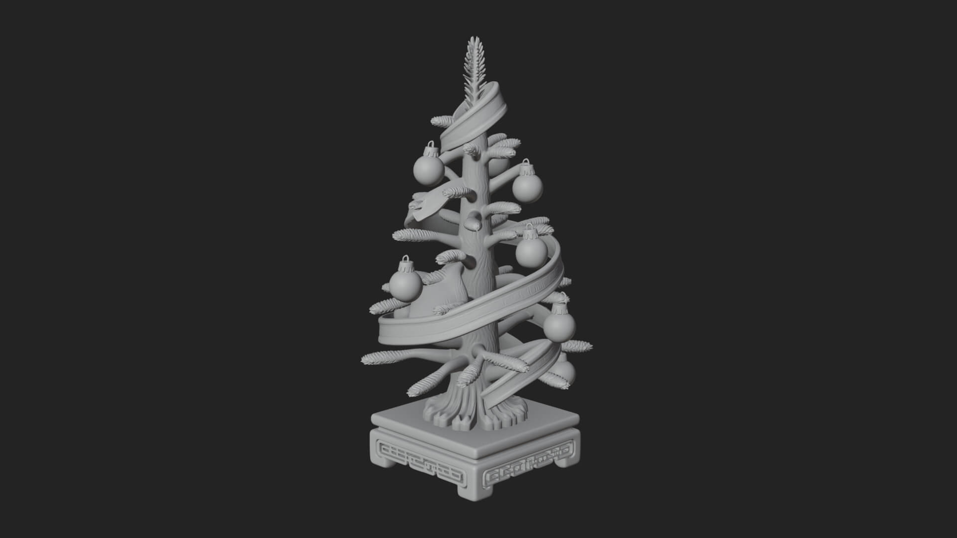 Decorated Christmas Tree Model Design 59 3D Print Model 3D Model