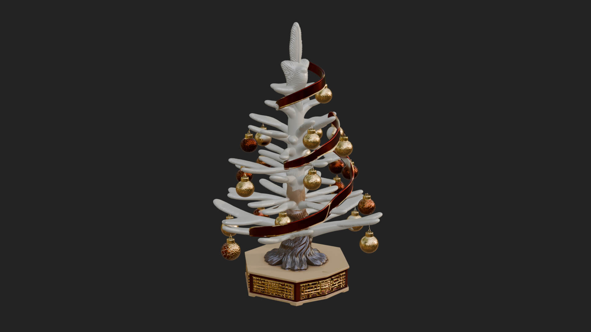 Decorated Christmas Tree Model Design 6 3D Print Model 3D Model