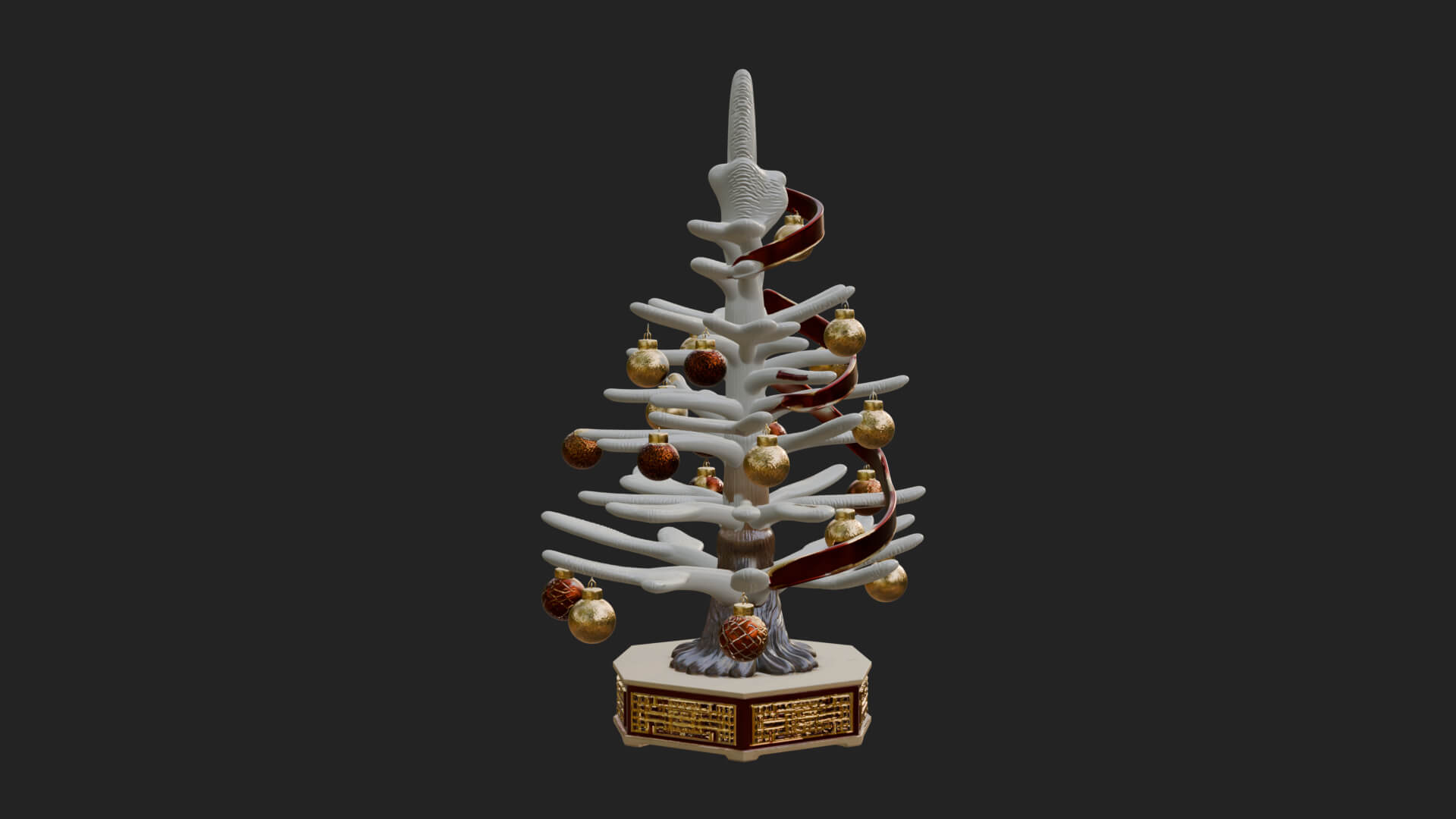 Decorated Christmas Tree Model Design 6 3D Print Model 3D Model