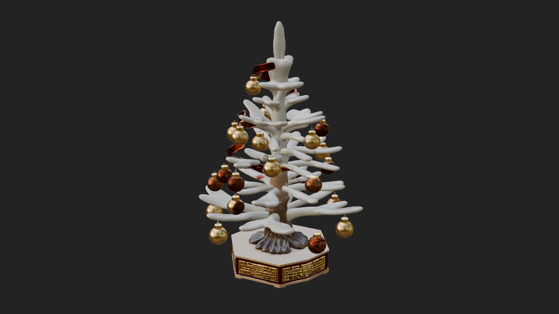 Decorated Christmas Tree Model Design 6 3D Print Model 3D Model