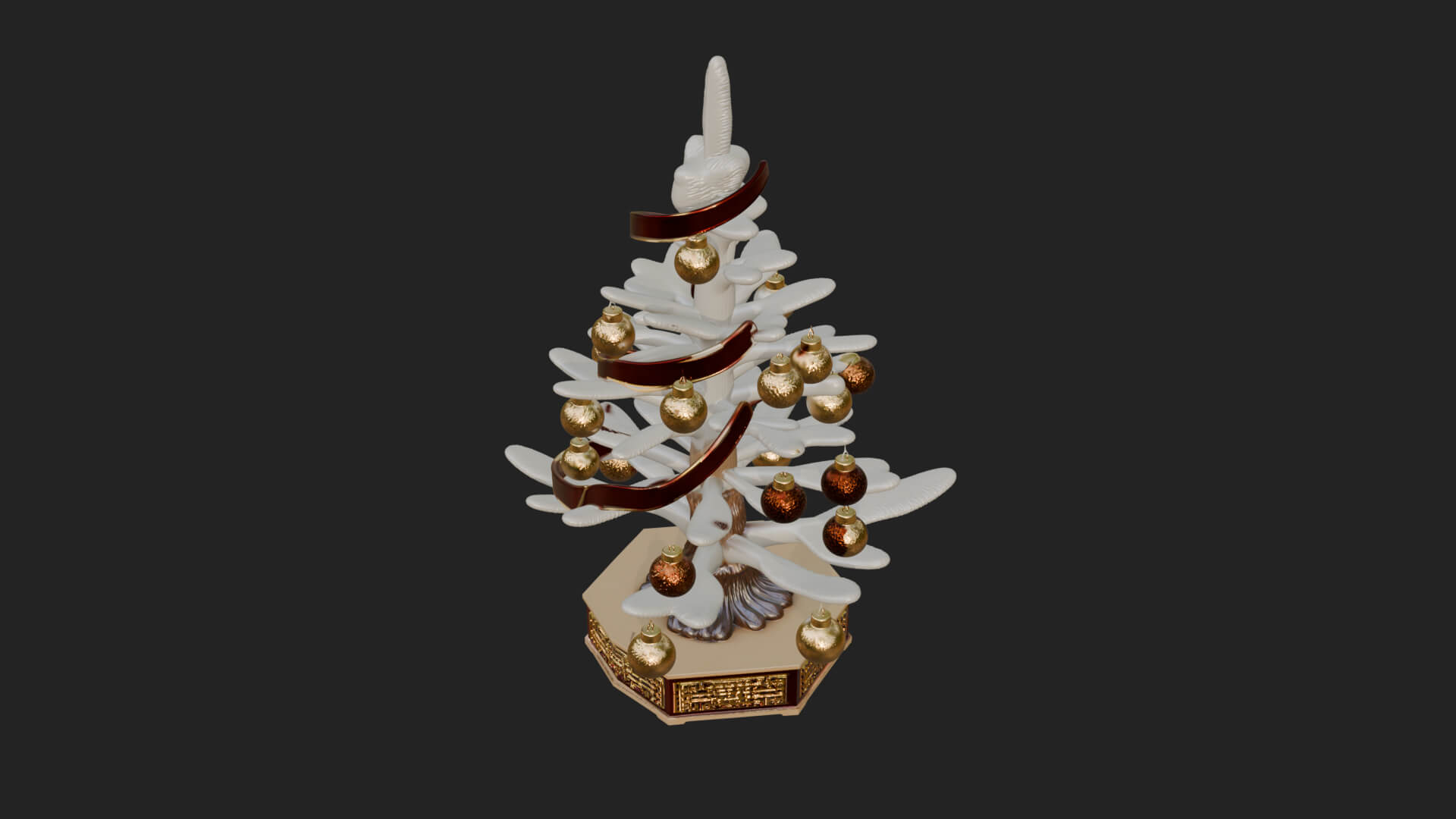 Decorated Christmas Tree Model Design 6 3D Print Model 3D Model