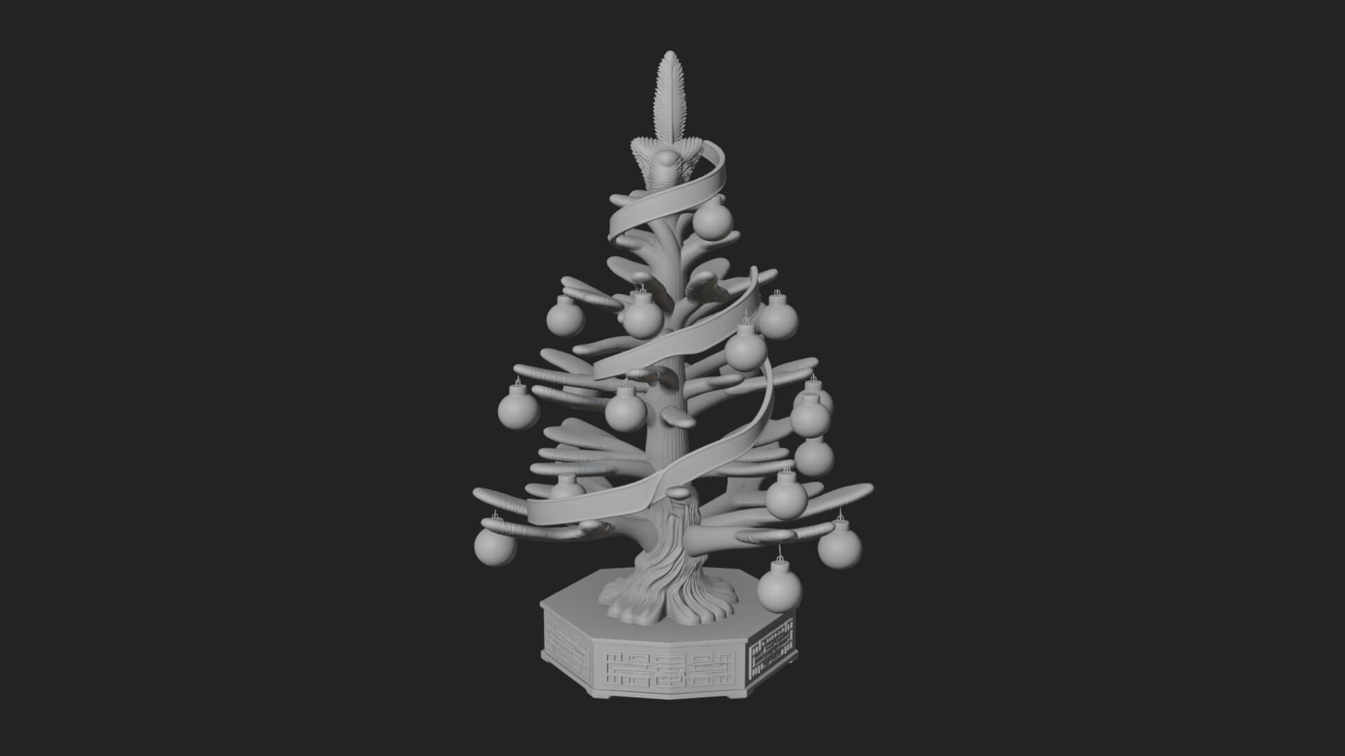 Decorated Christmas Tree Model Design 6 3D Print Model 3D Model